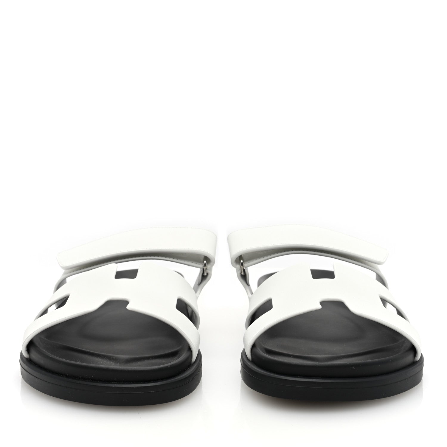 Hermes Calfskin Womens Chypre Sandals 39 White 3 of 8