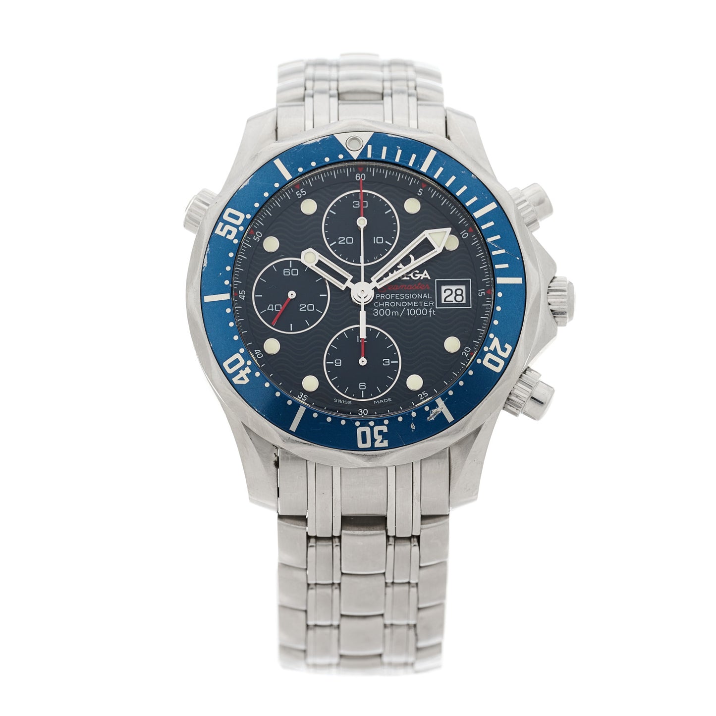 Stainless Steel 41mm Seamaster Professional Chronograph Automatic Watch Blue 2225.80.00