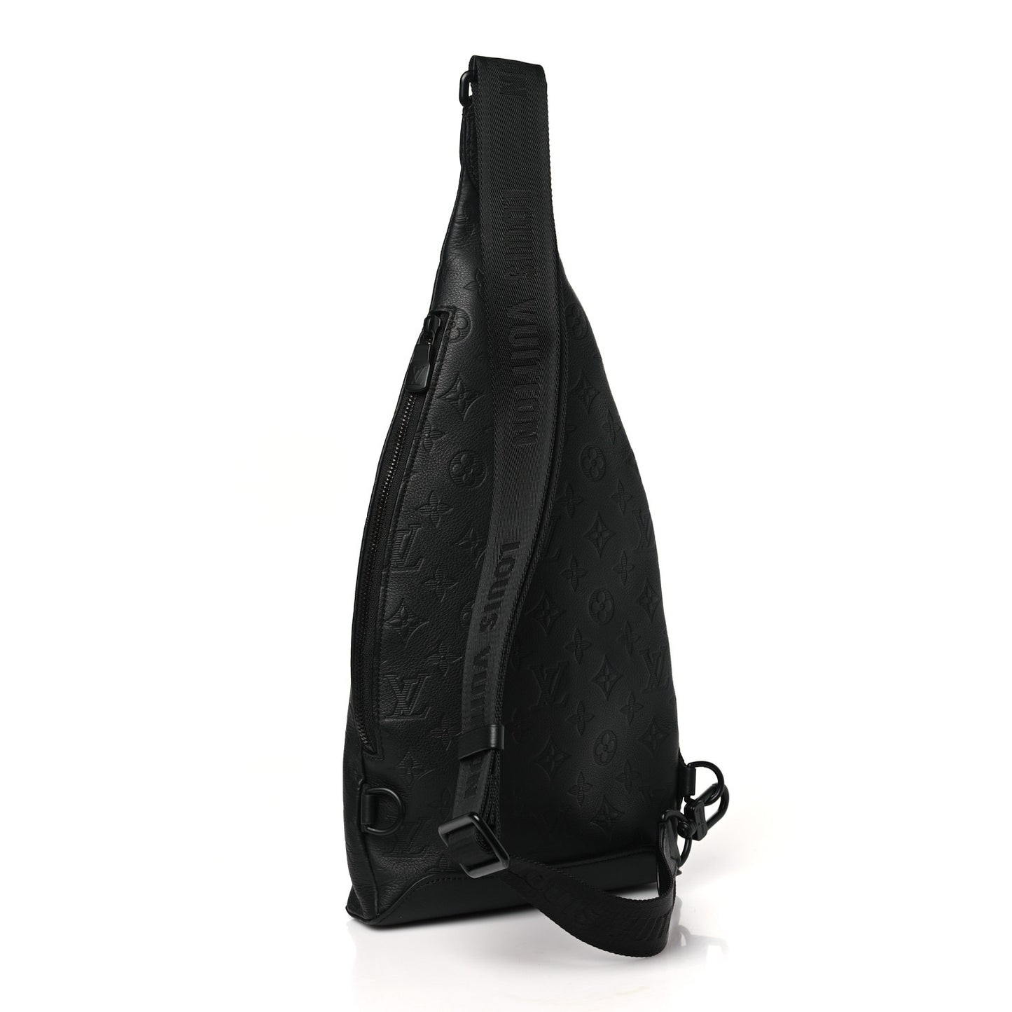 Calfskin Shadow Monogram Duo Slingbag Black