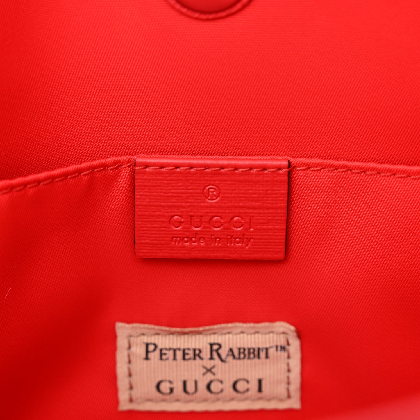 X Peter Rabbit GG Supreme Monogram Rabbit Apple Childrens Tote Beige Ebony Multicolor Bright Hibiscus