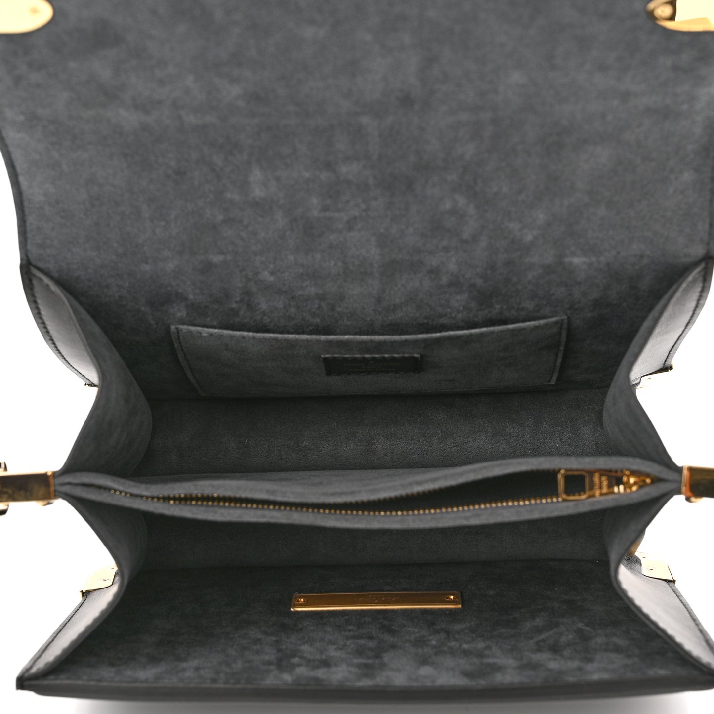 Calfskin Nanogram Embossed Dauphine MM Black