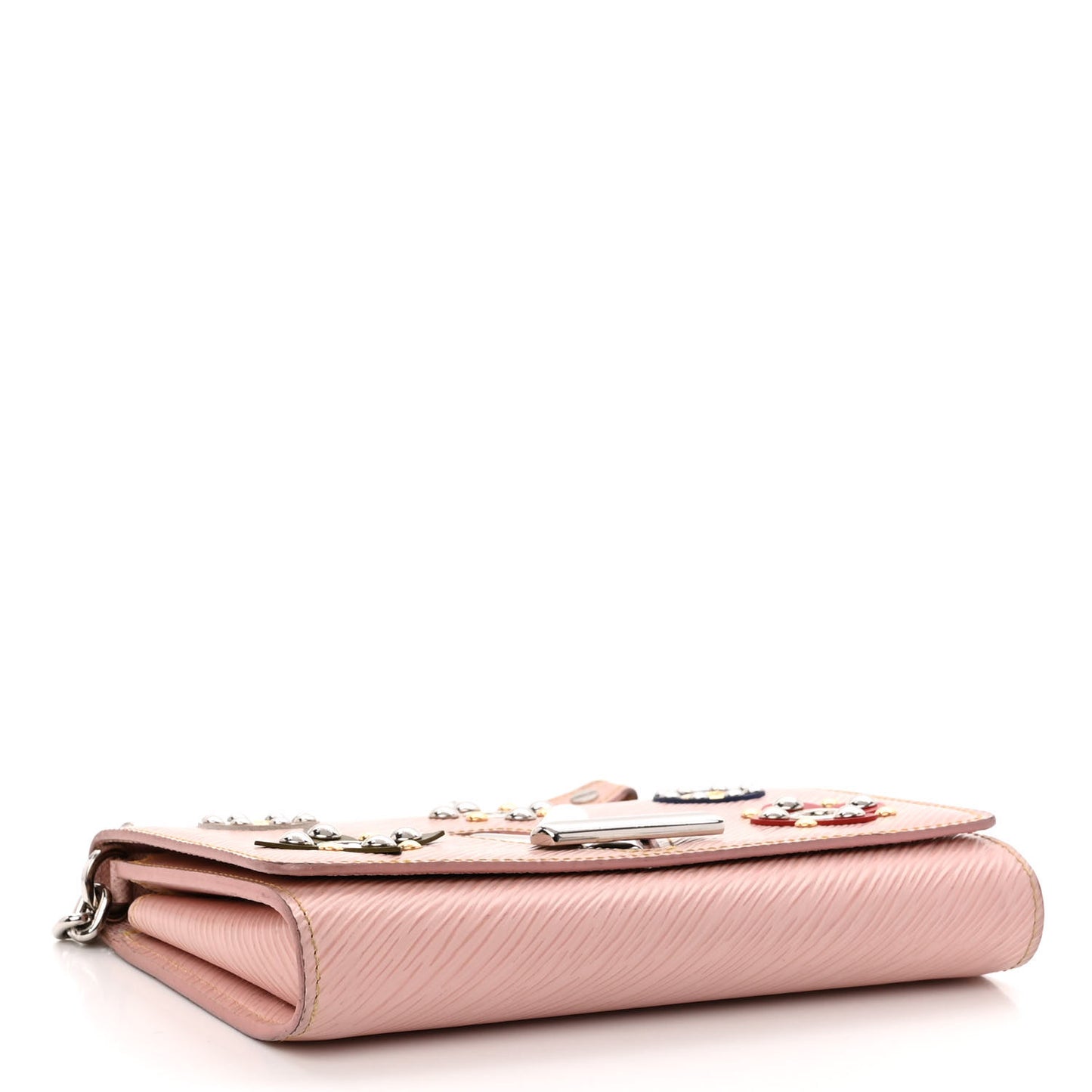 Epi Mechanical Flowers Twist Chain Wallet Rose Ballerine