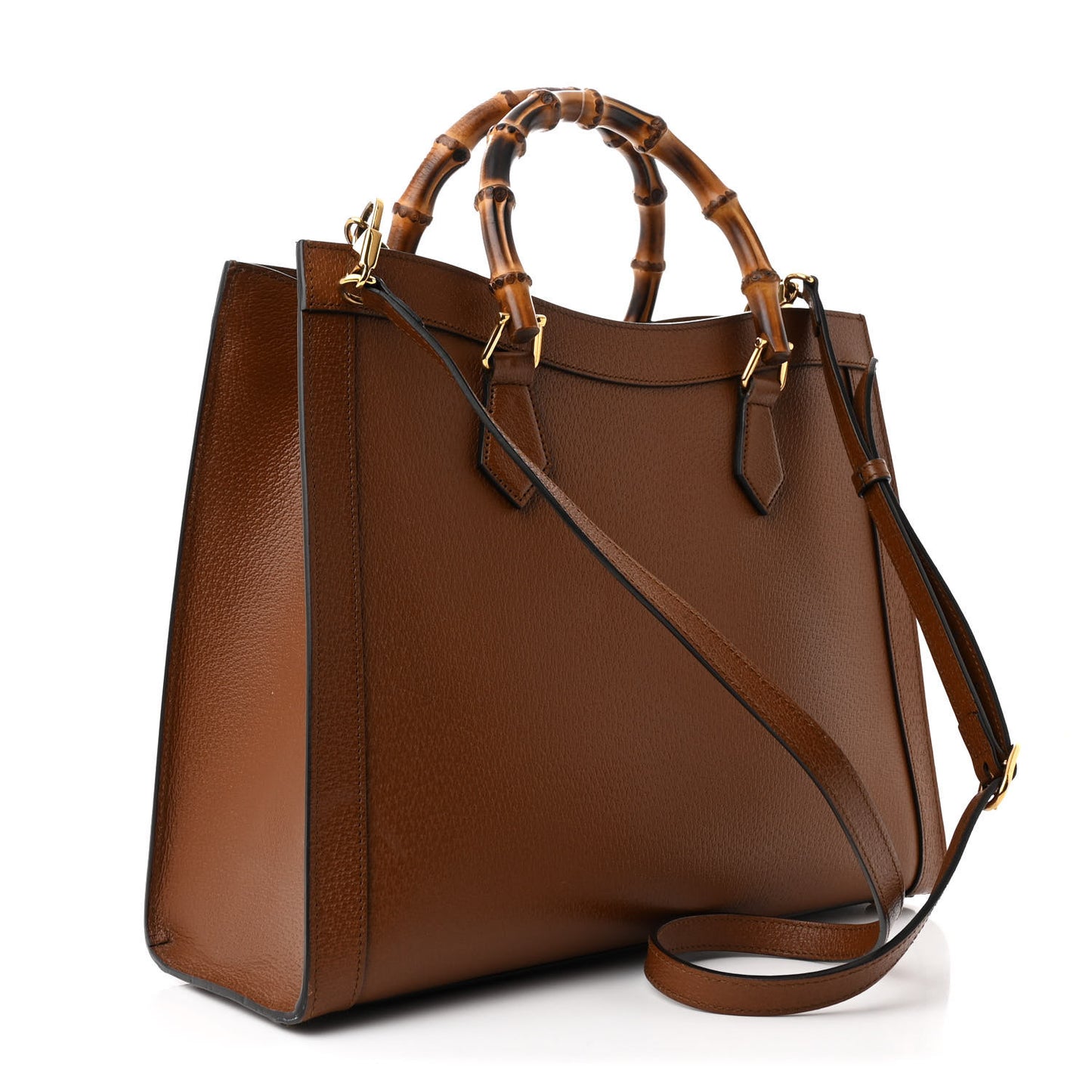 Textured Dollar Calfskin Medium Diana Tote Bag Cuir Black