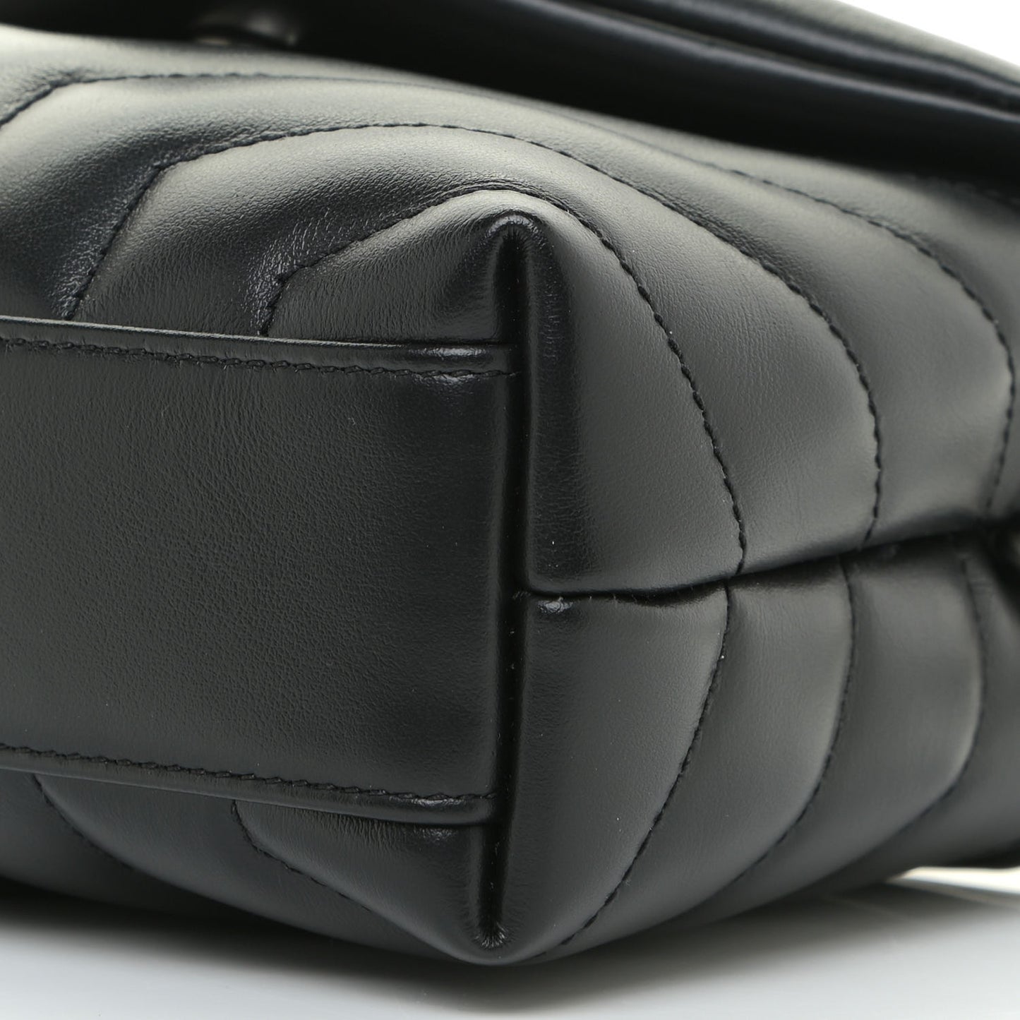 Calfskin Y Quilted Monogram Toy Loulou Crossbody Bag Black