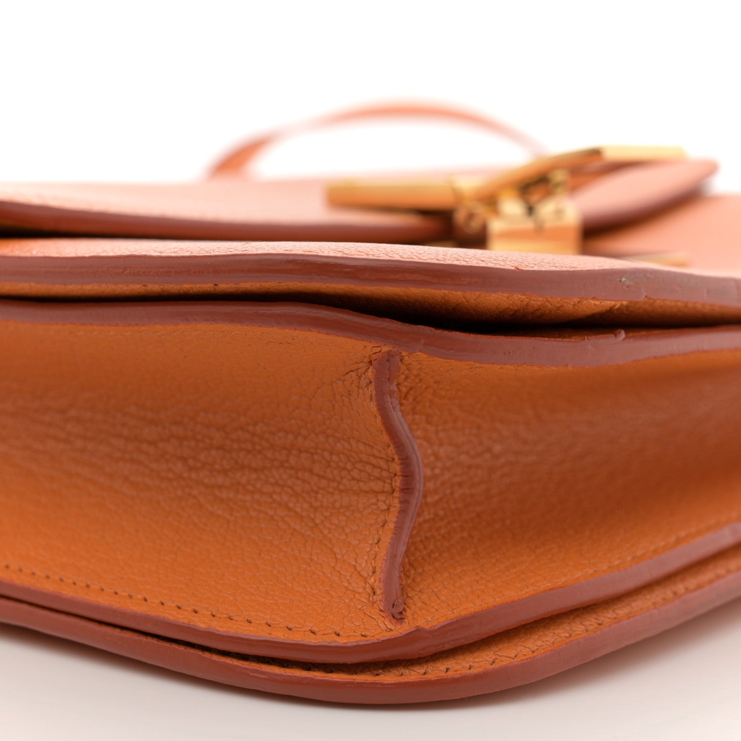 Celine Goatskin Medium Classic Box Flap Bag Orange 10 of 14