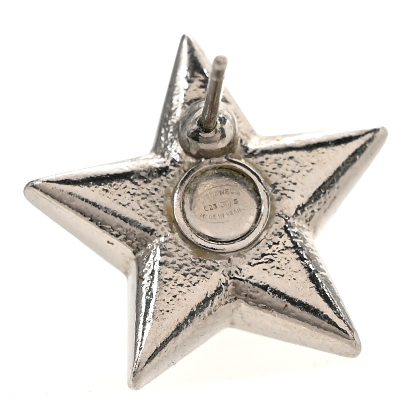 Crystal Star CC Stud Earrings Silver