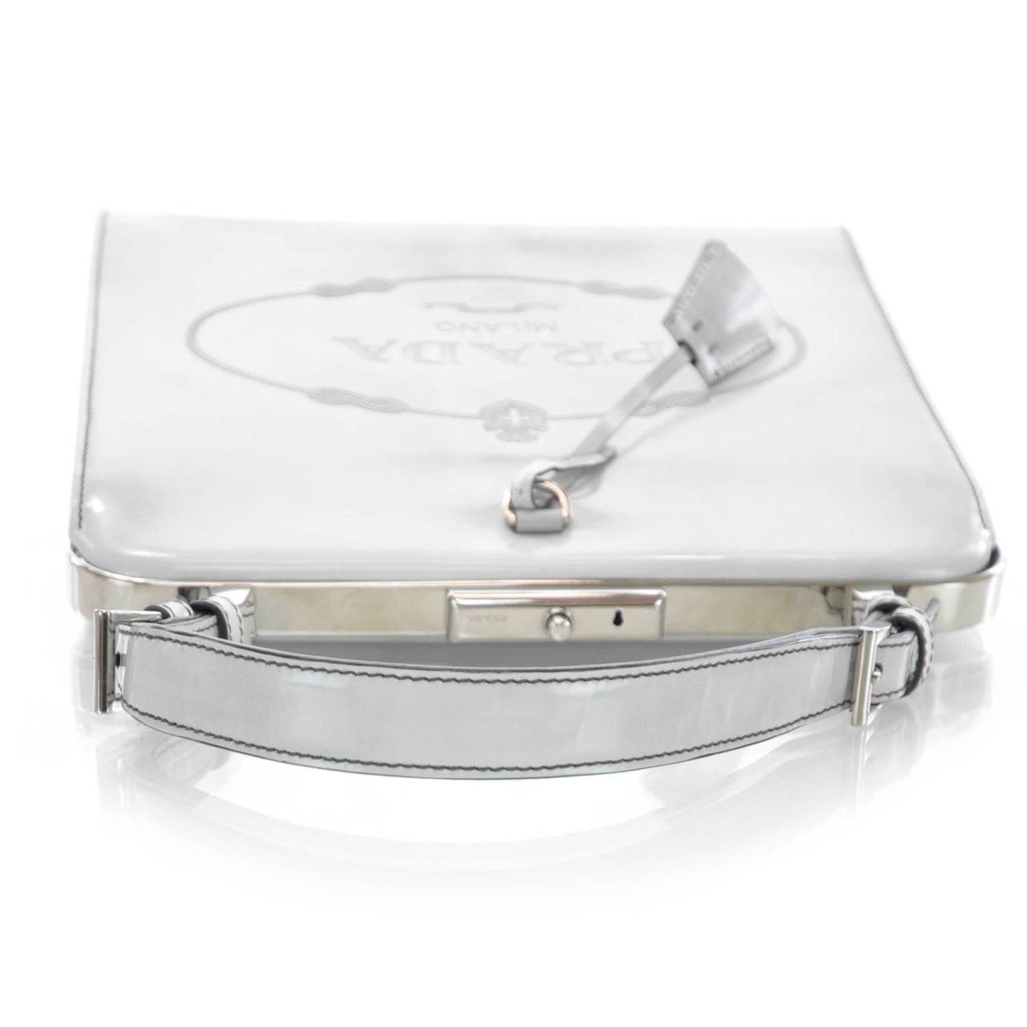 Spazzolato Logo Print Framed Bag Quarzo