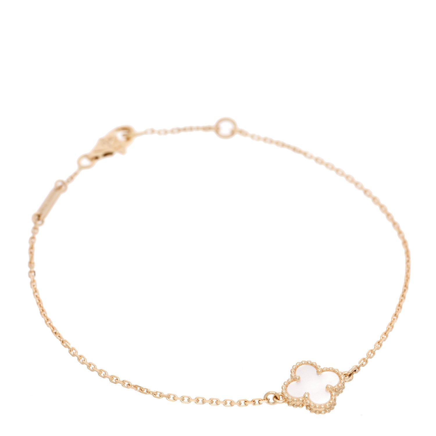 Van Cleef & Arpels 18K Yellow Gold Mother of Pearl Sweet Alhambra Bracelet 1 of 5