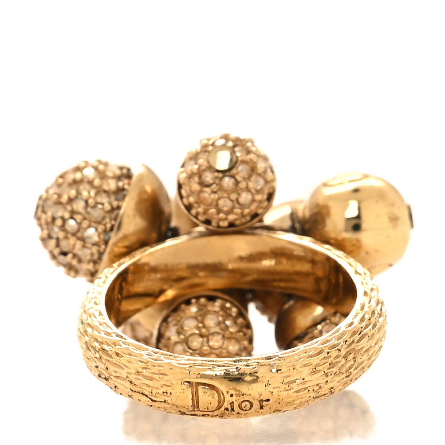 Metal Crystal Mise En Dior Ring S Gold