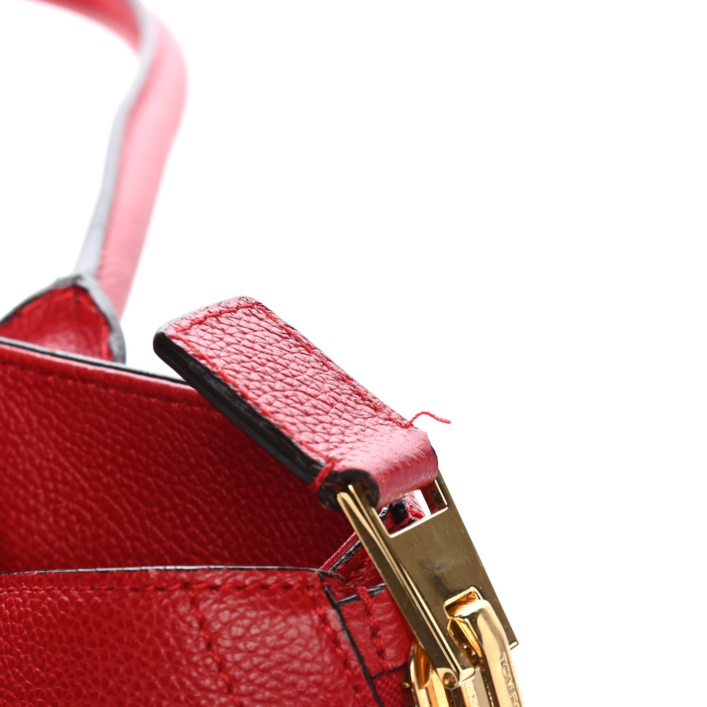 Pebbled Calfskin Jennifer Zip Tote Flame Red