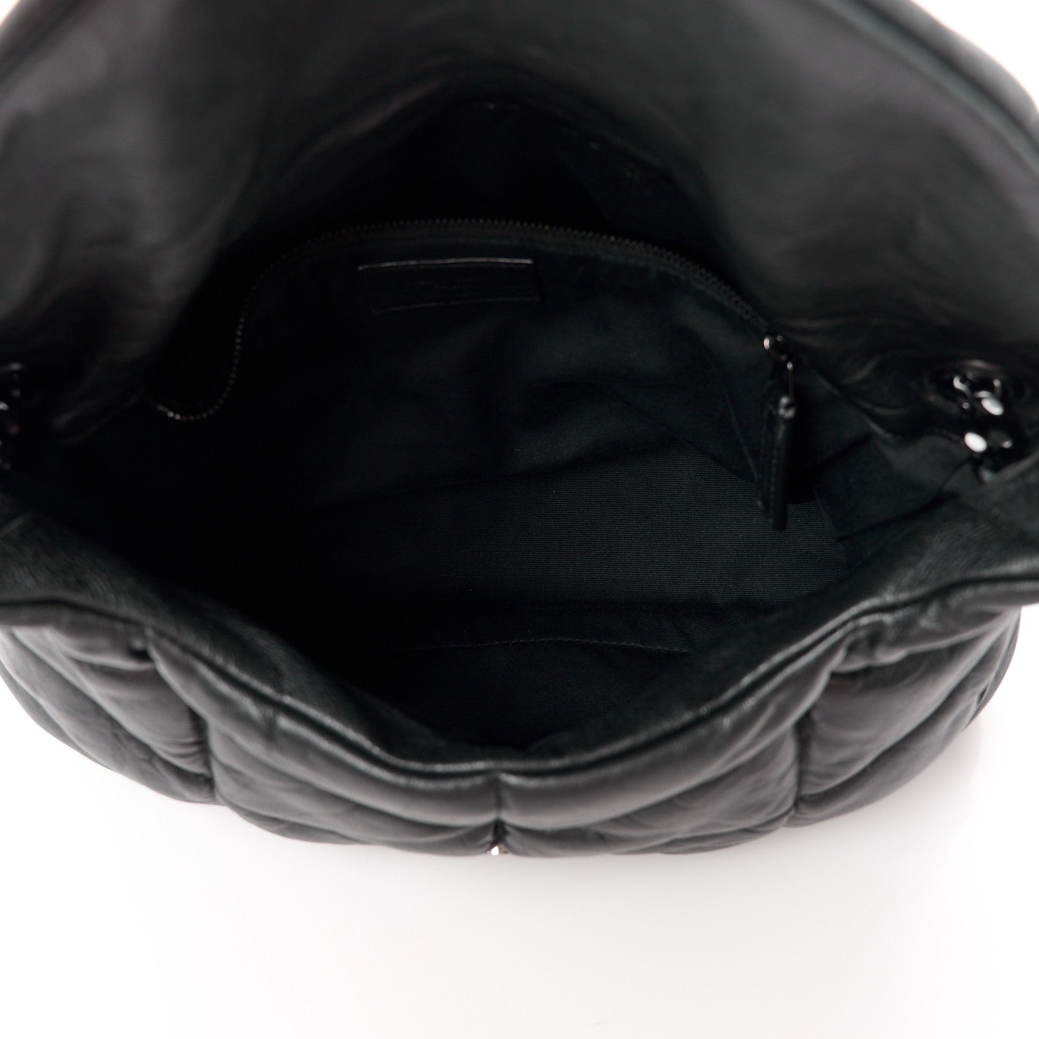 Saint Laurent Lambskin Quilted Monogram Monochrome Medium Loulou Puffer Chain Satchel Black 5 of 12