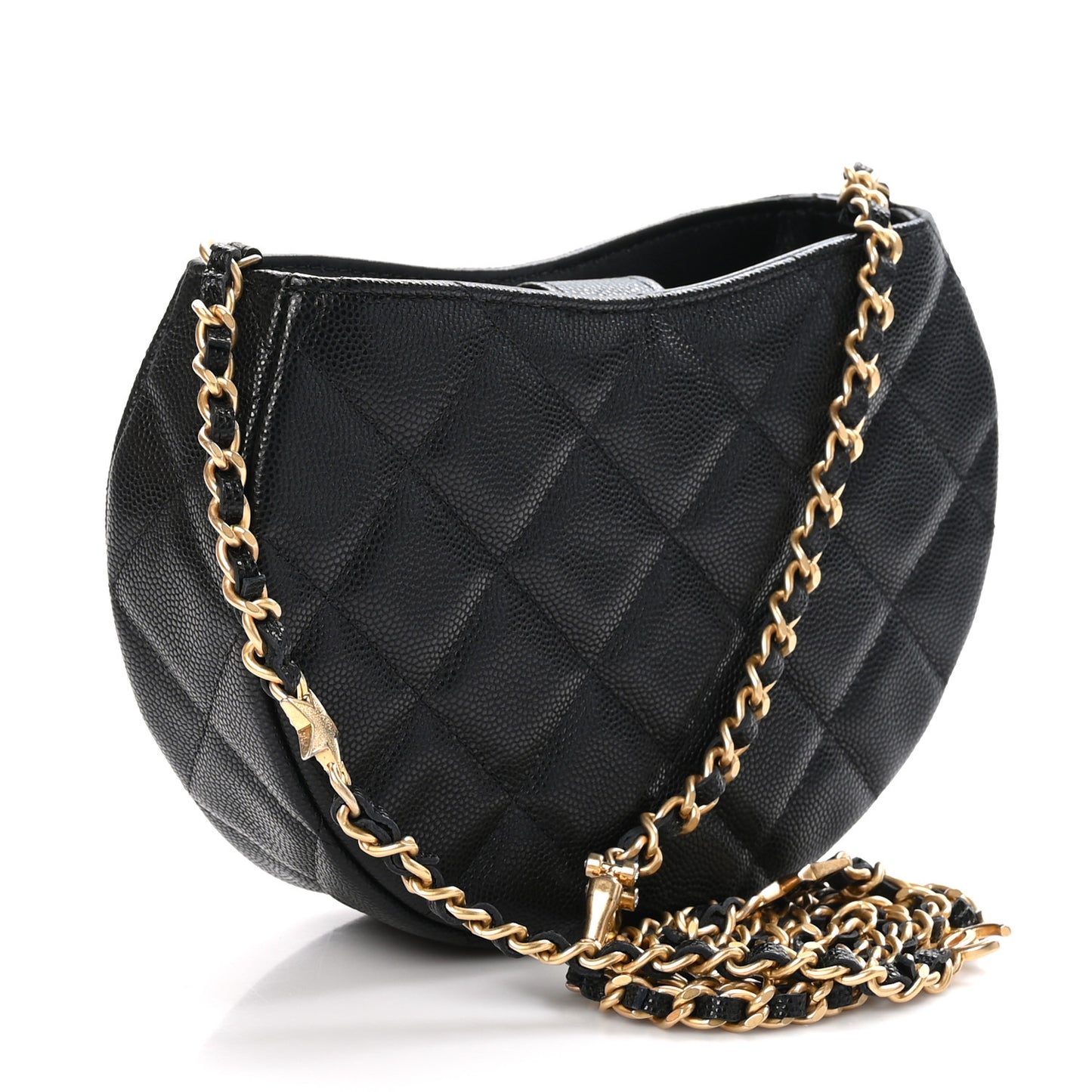 Caviar Quilted Hobo Black