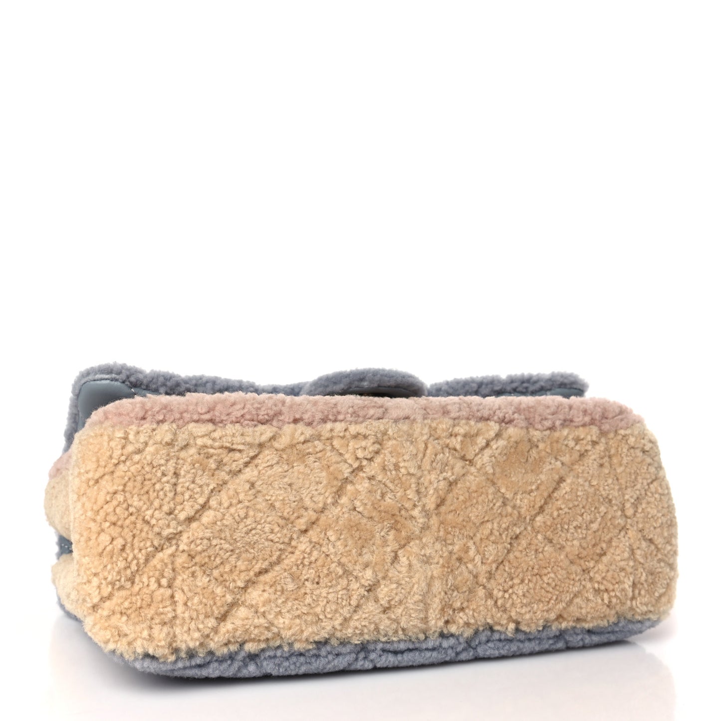 Shearling Sheepskin Single Flap Gray Pink Beige