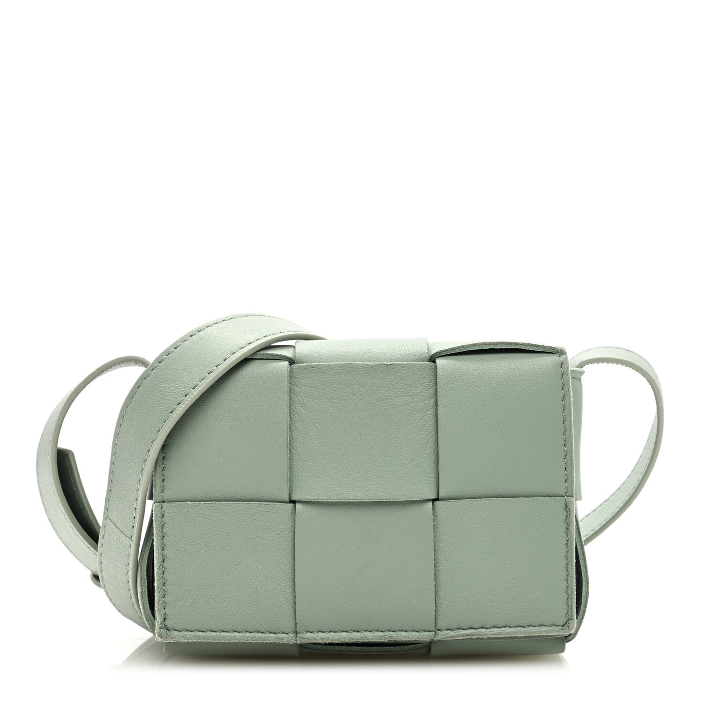 Lambskin Maxi Intreccio Candy Cassette Crossbody Bag Sage