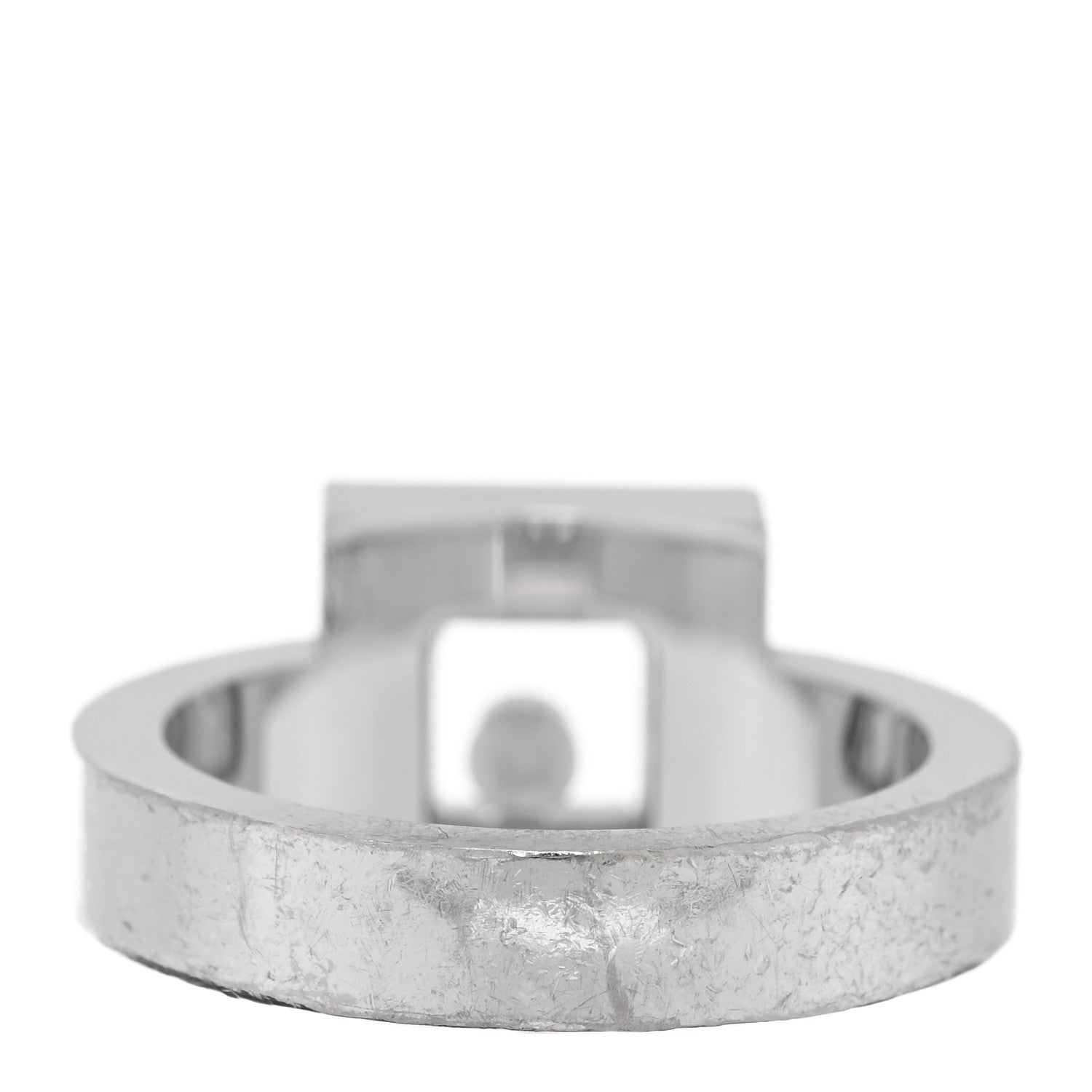 Chopard 18K White Gold Diamond Happy Diamond Square Pave Ring 53 6.25 3 of 4