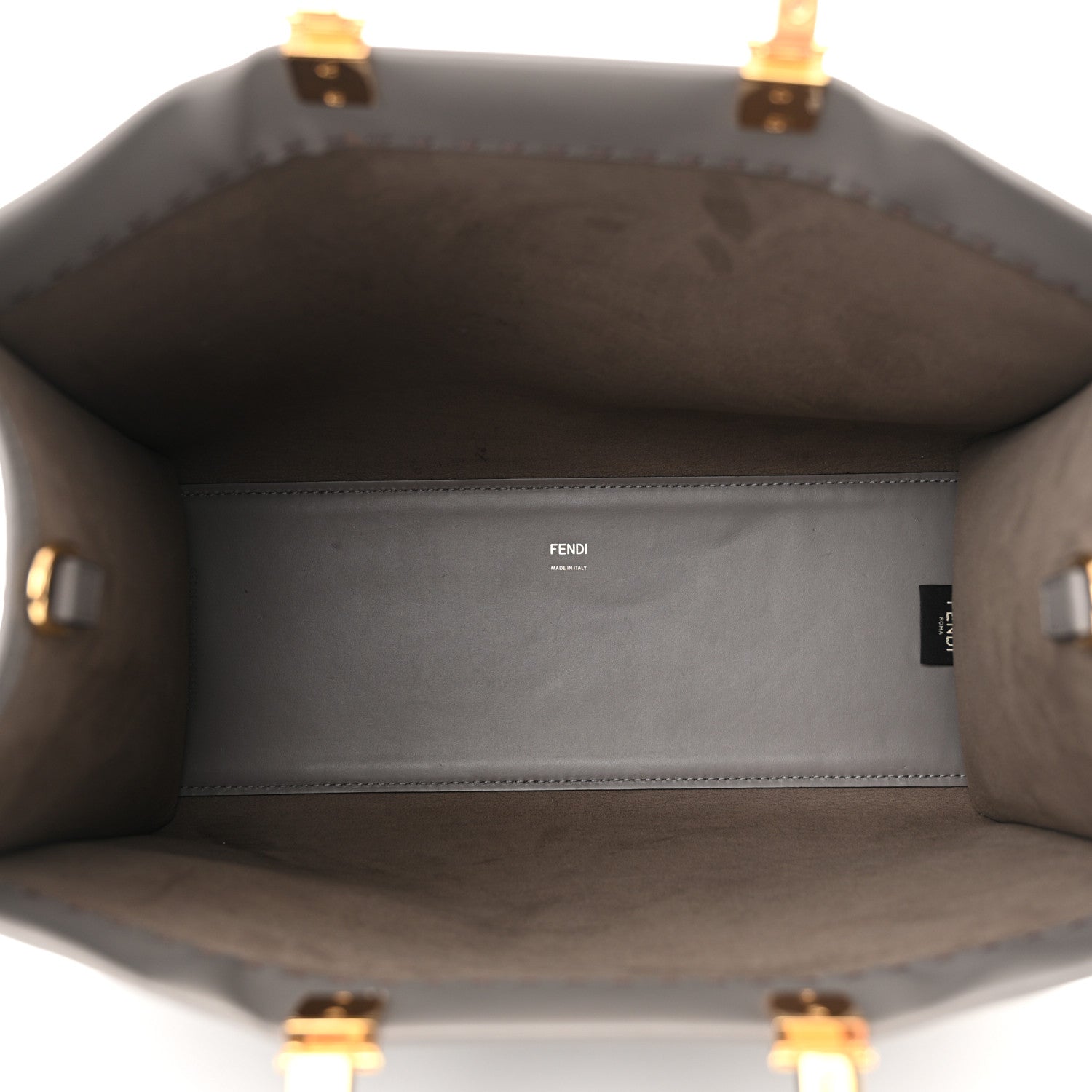 Fendi Vitello King Plexiglass Logo Embossed Medium Fendi Sunshine Shopper Tote Moon 5 of 13