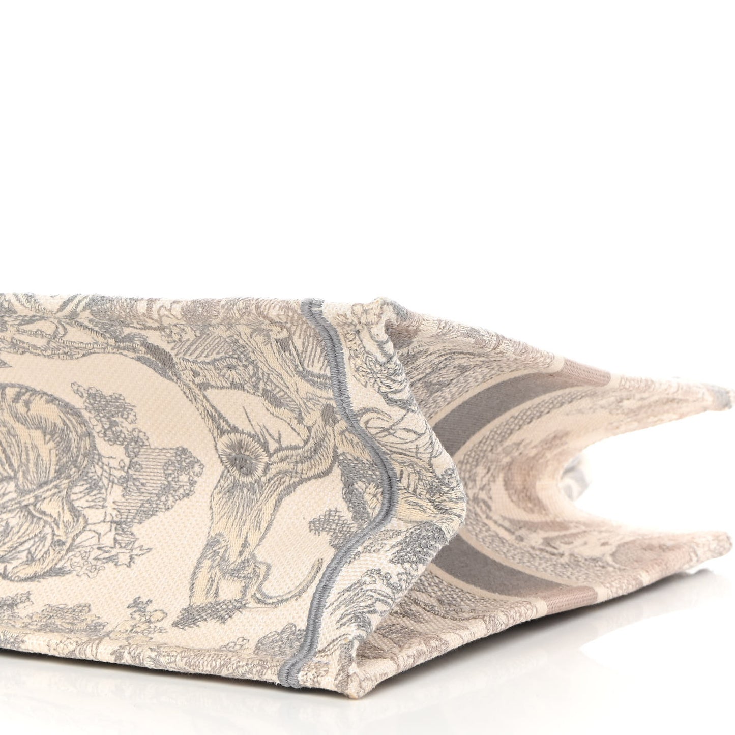 Canvas Embroidered Medium Dioriviera Toile De Jouy Book Tote Gray