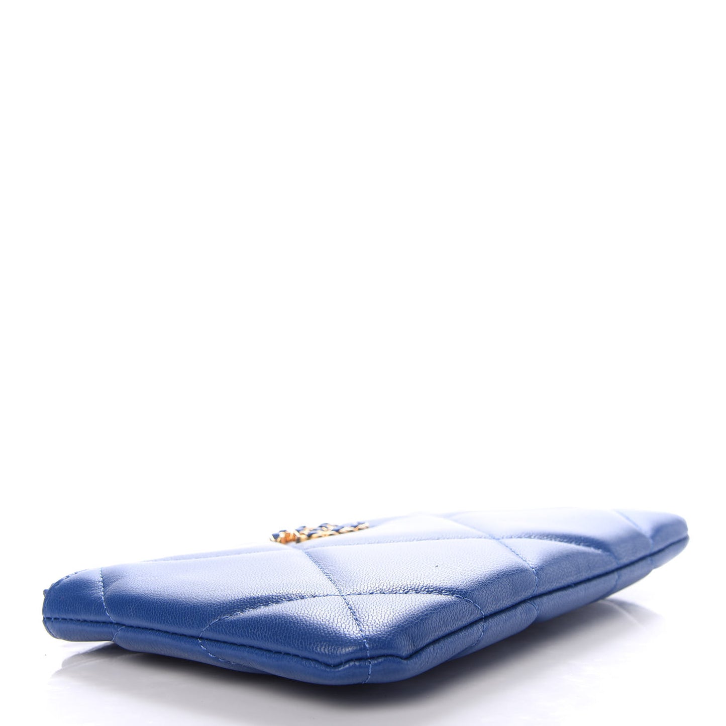 Goatskin Quilted 19 Cosmetic Case Dark Blue