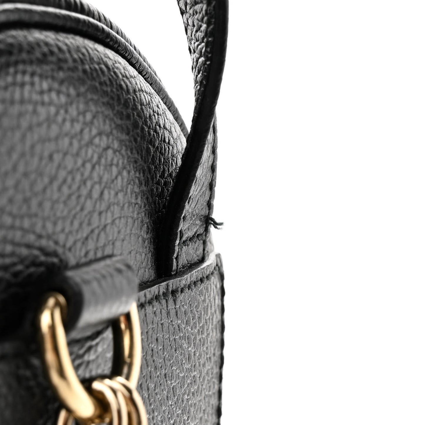 Pebbled Calfskin Soho Chain Backpack Black