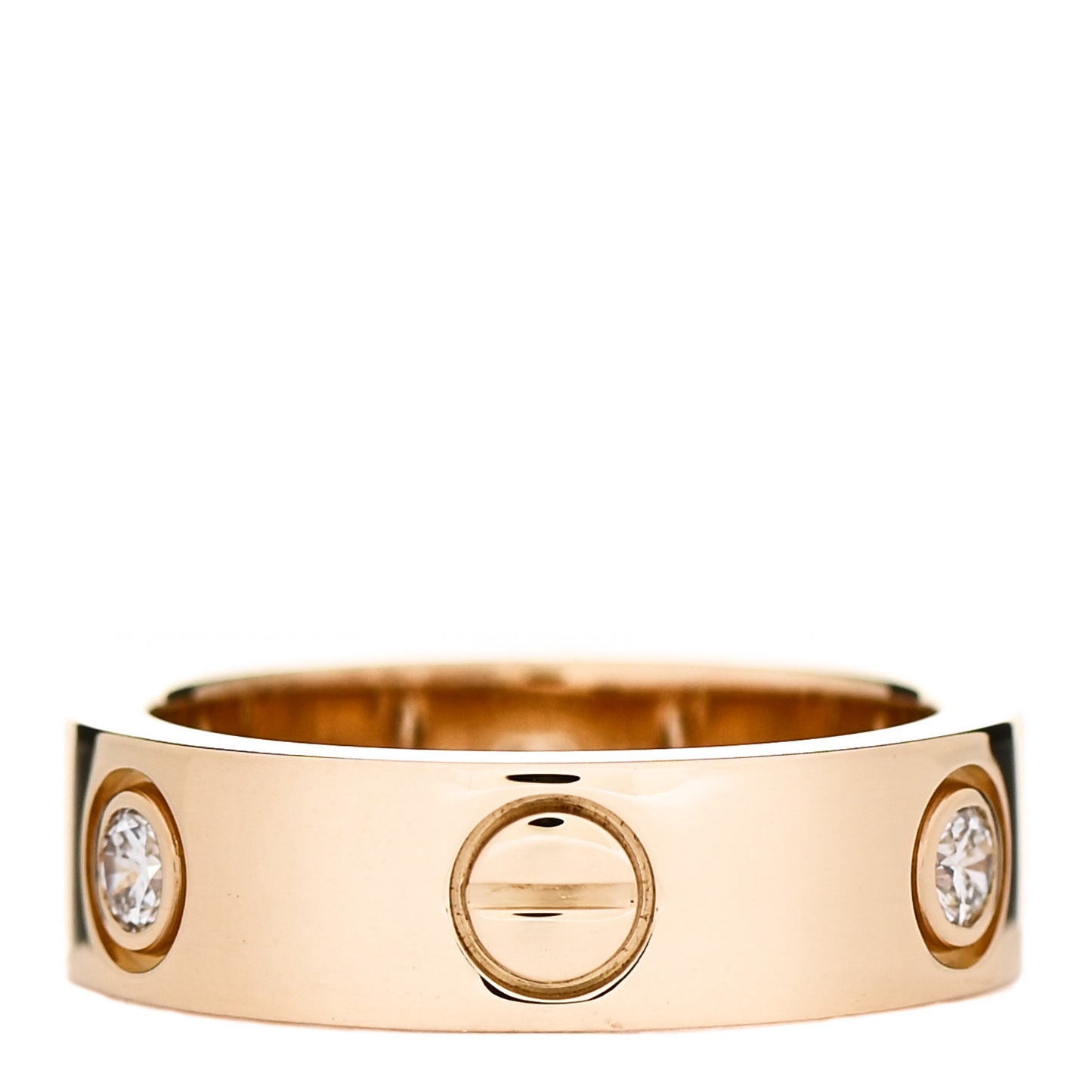 18K Yellow Gold 3 Diamond 5.5mm LOVE Ring 50 5.25