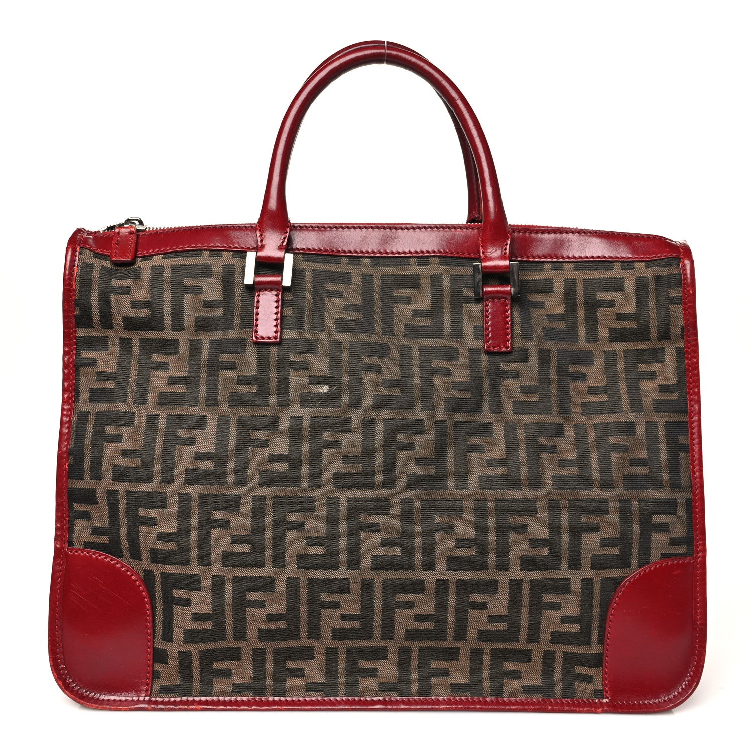Fendi Zucca Handbag Tobacco Red 1836088 – FASHIONPHILE