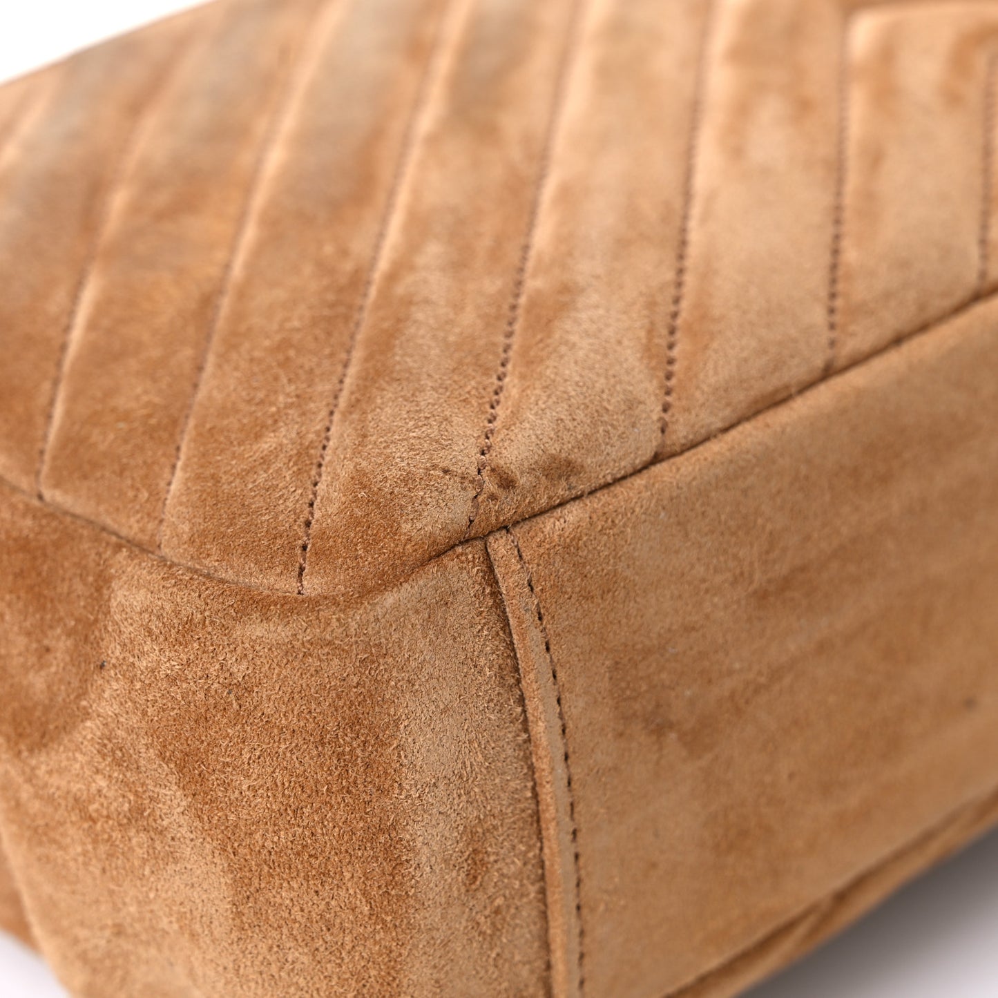 Suede Matelasse Chevron Monogram Medium College Bag Cinnamon