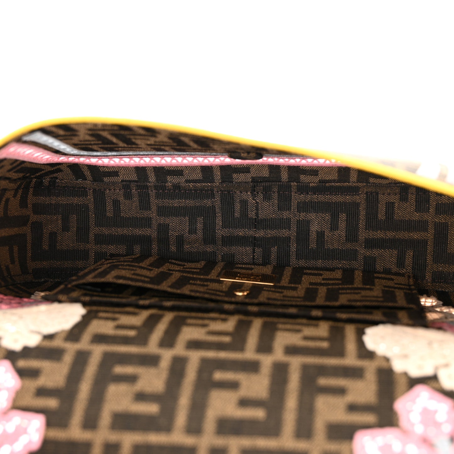 Fabric Jacquard FF Floral Embroidered Baguette Tobacco Moro Multicolor