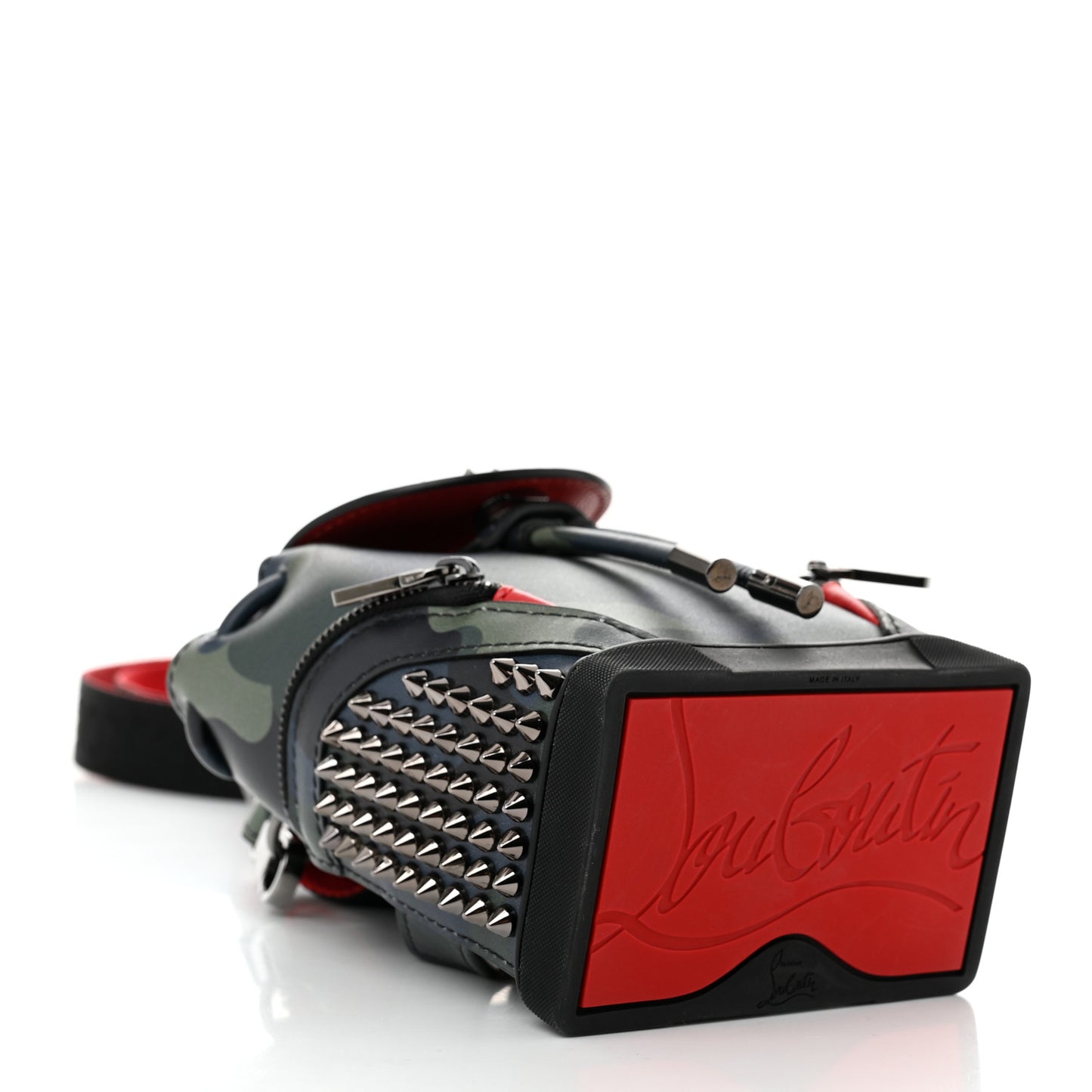 Calfskin Spiked Camouflage Mini Explorafunk Keyring Bag Multicolor