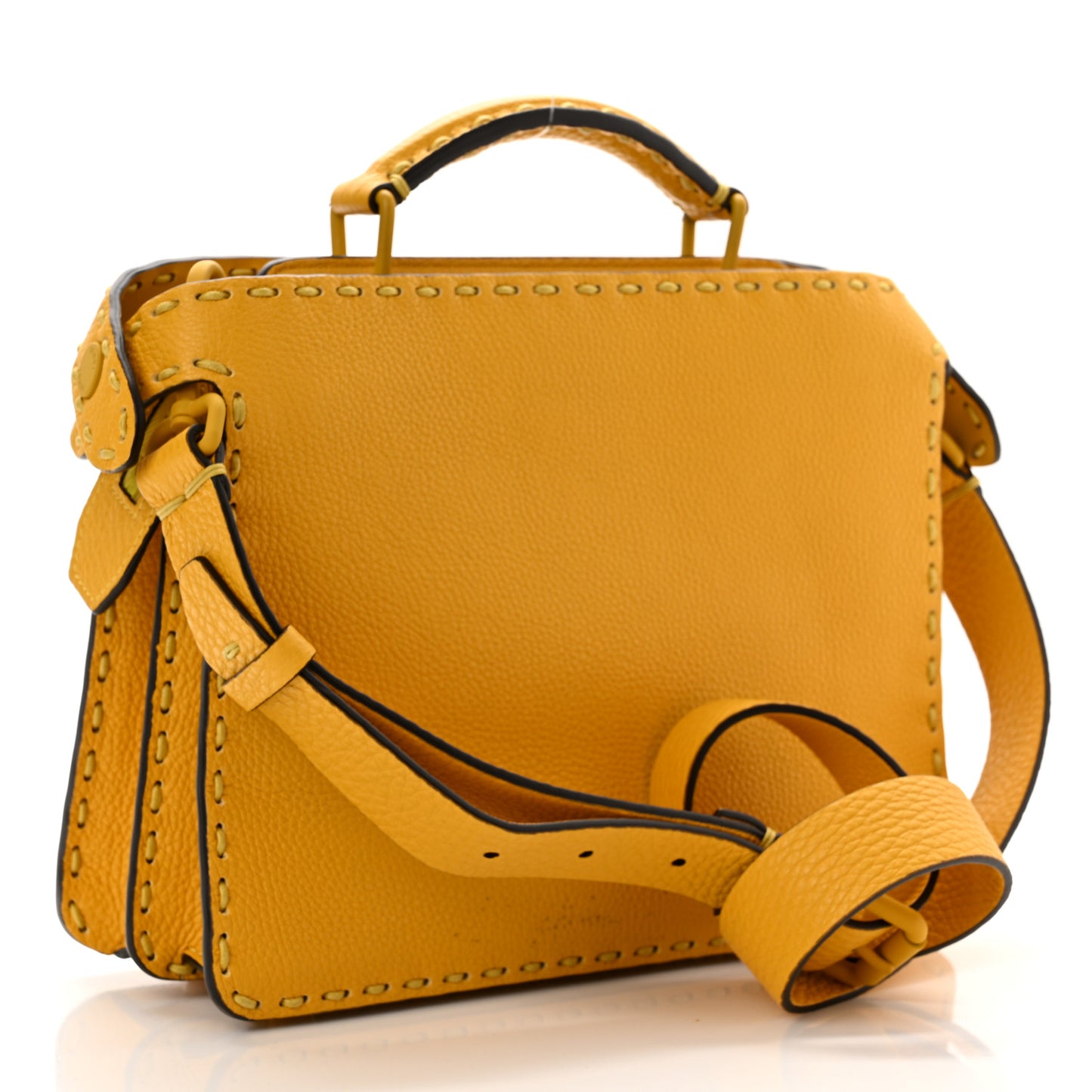 Cuoio Romano Vitello Cover Sellerissima Monochrome Mini Peekaboo I SEE U Satchel Sunflower