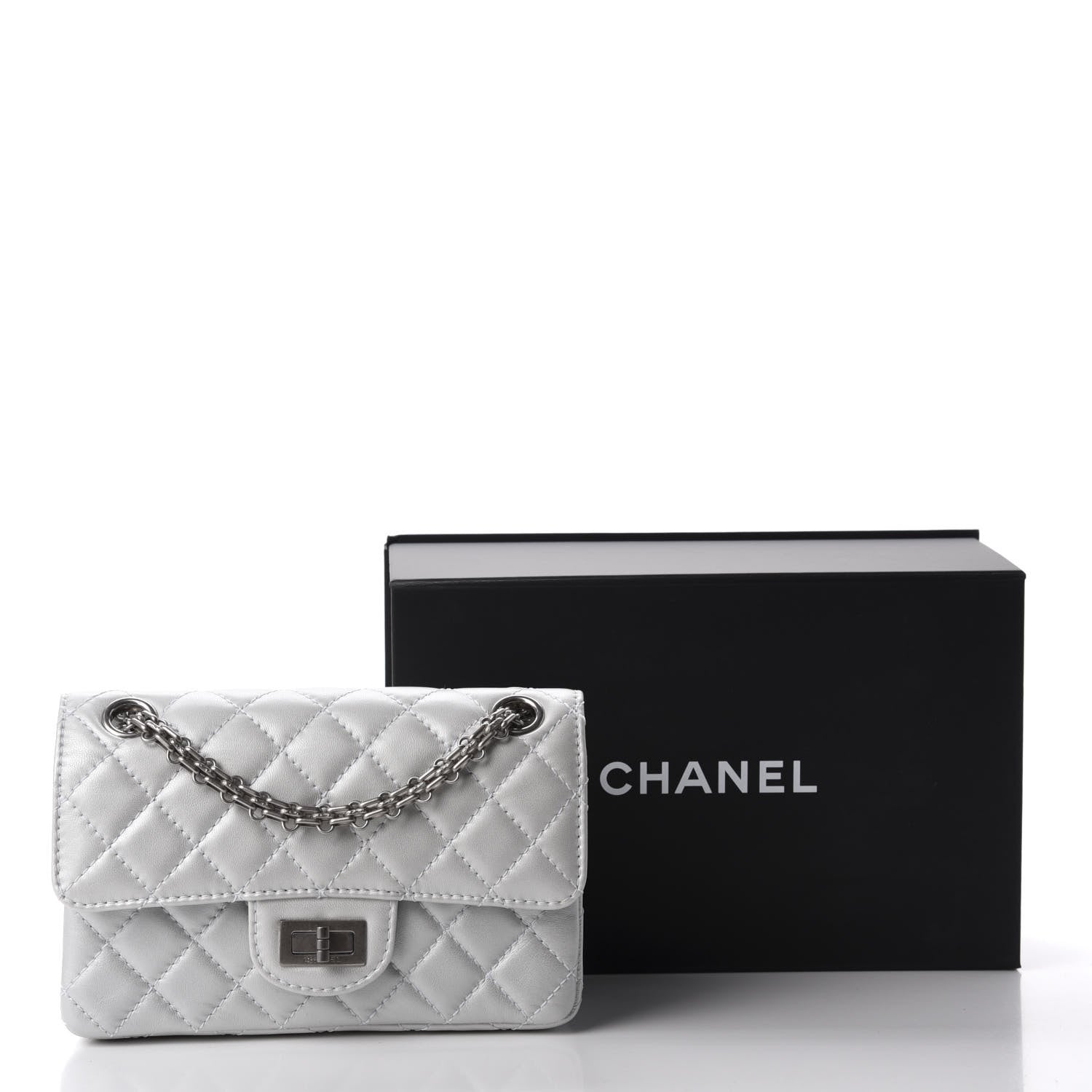 Chanel Iridescent Lambskin Quilted 2.55 Reissue Mini Flap White 11 of 11
