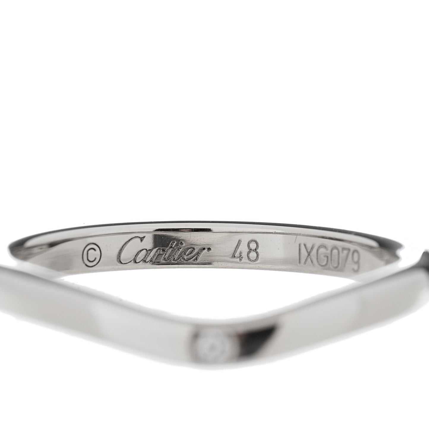 Platinum 3 Diamond Ballerine Wedding Band Ring 48 4.5