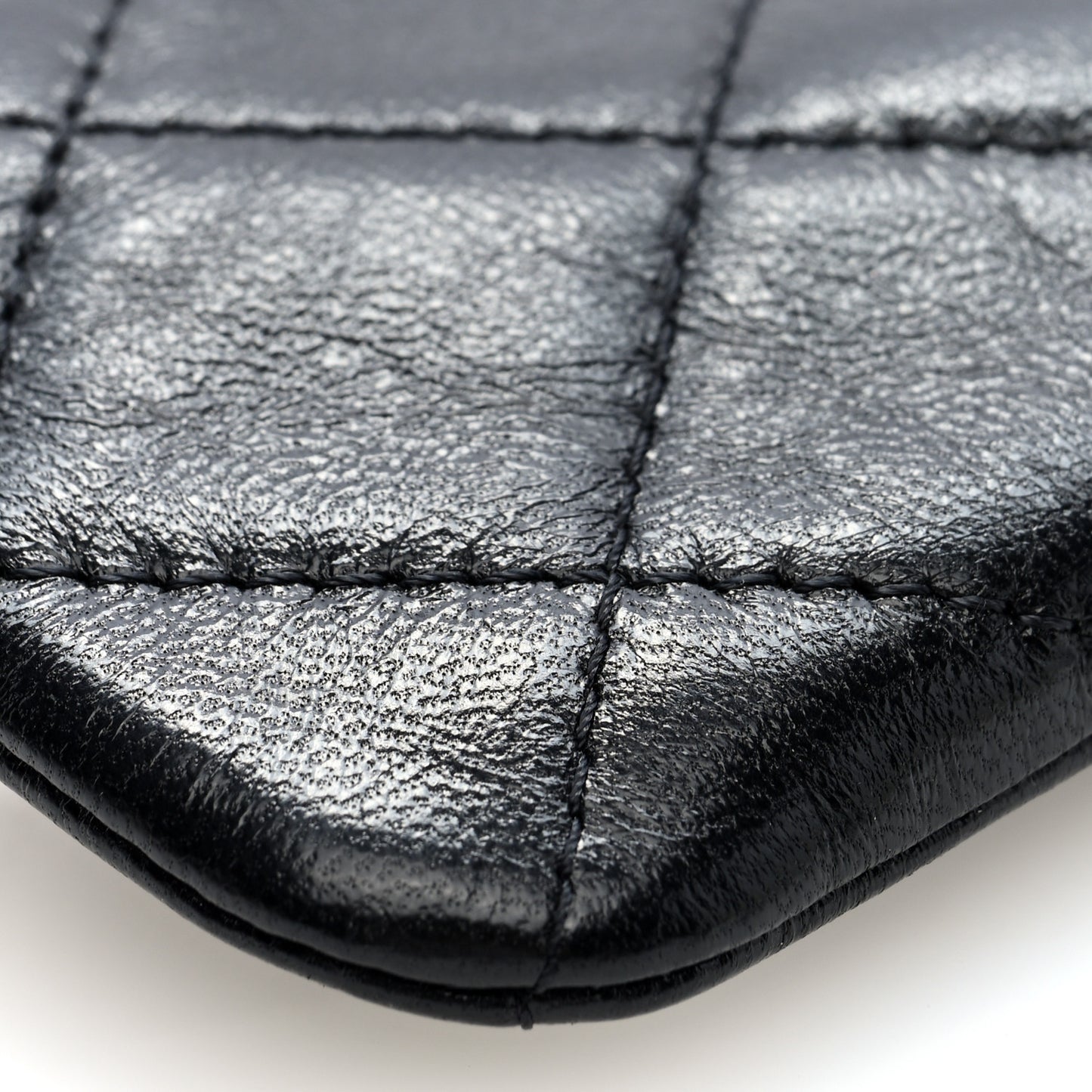 Lambskin Quilted Lipstick Case On Chain Black