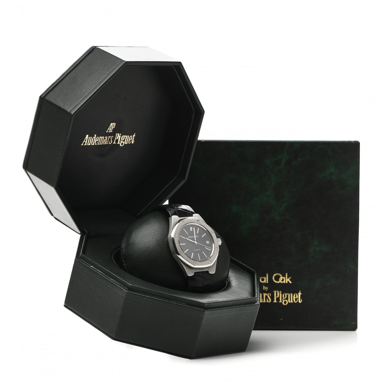 Stainless Steel Alligator 36mm Royal Oak Automatic Watch Black 14800ST