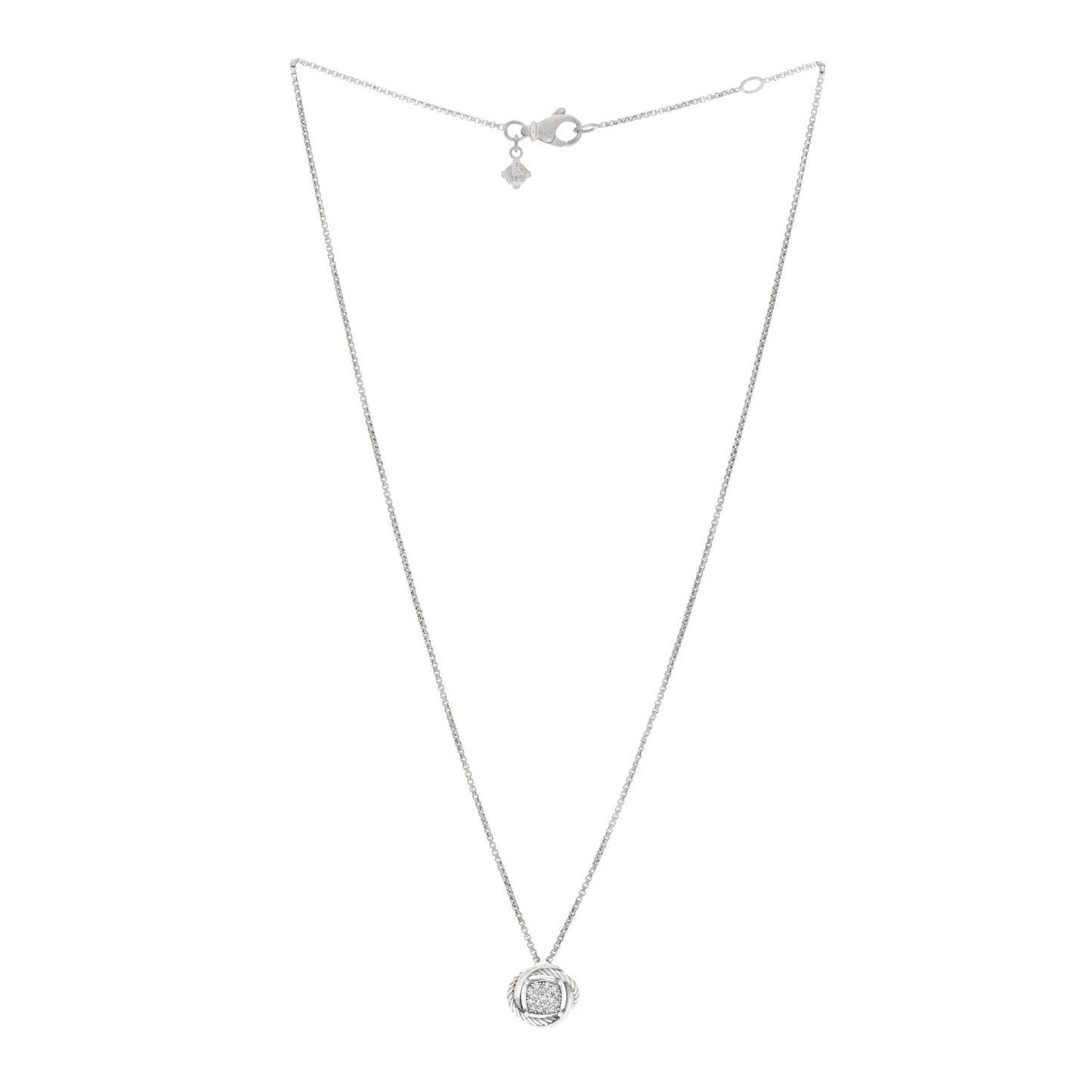 Sterling Silver Diamond 13mm Infinity Pendant Necklace