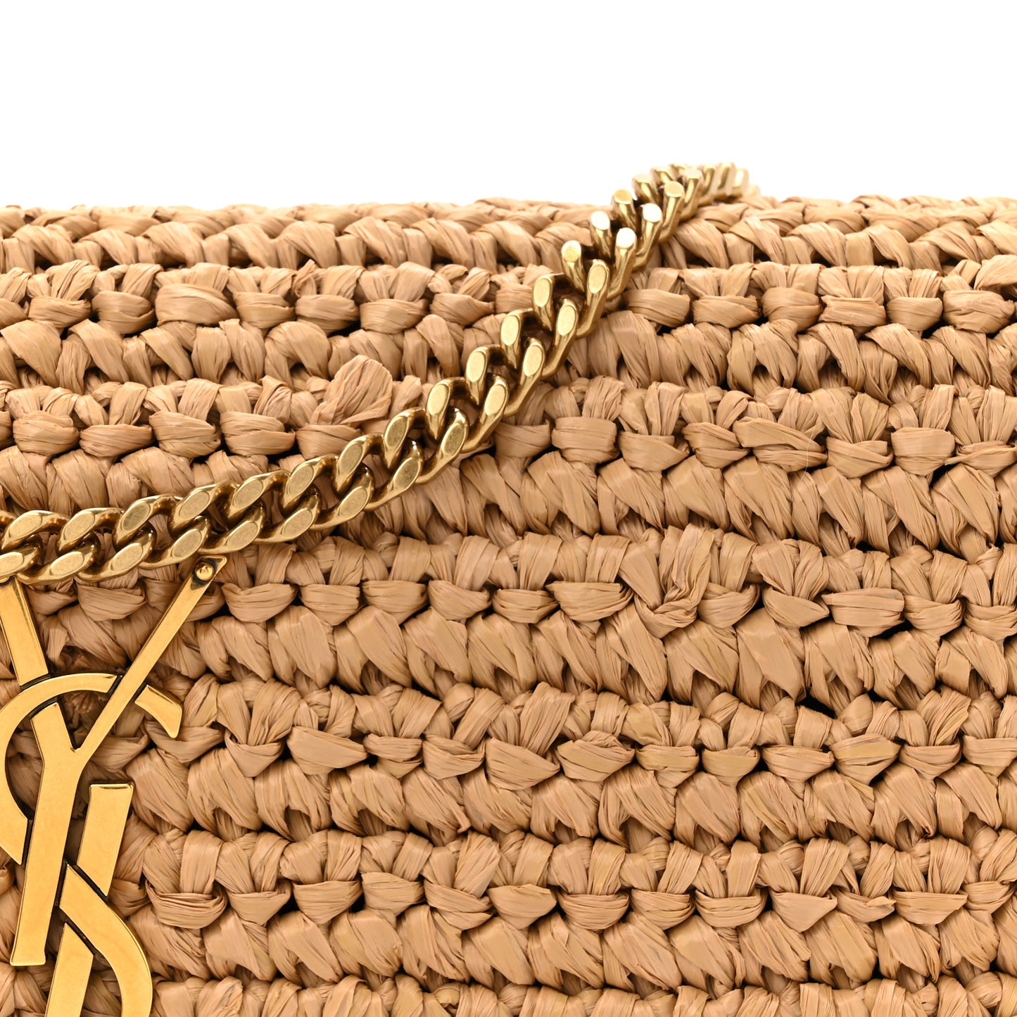 Raffia Monogram Tassel Kate 99 Dark Nude