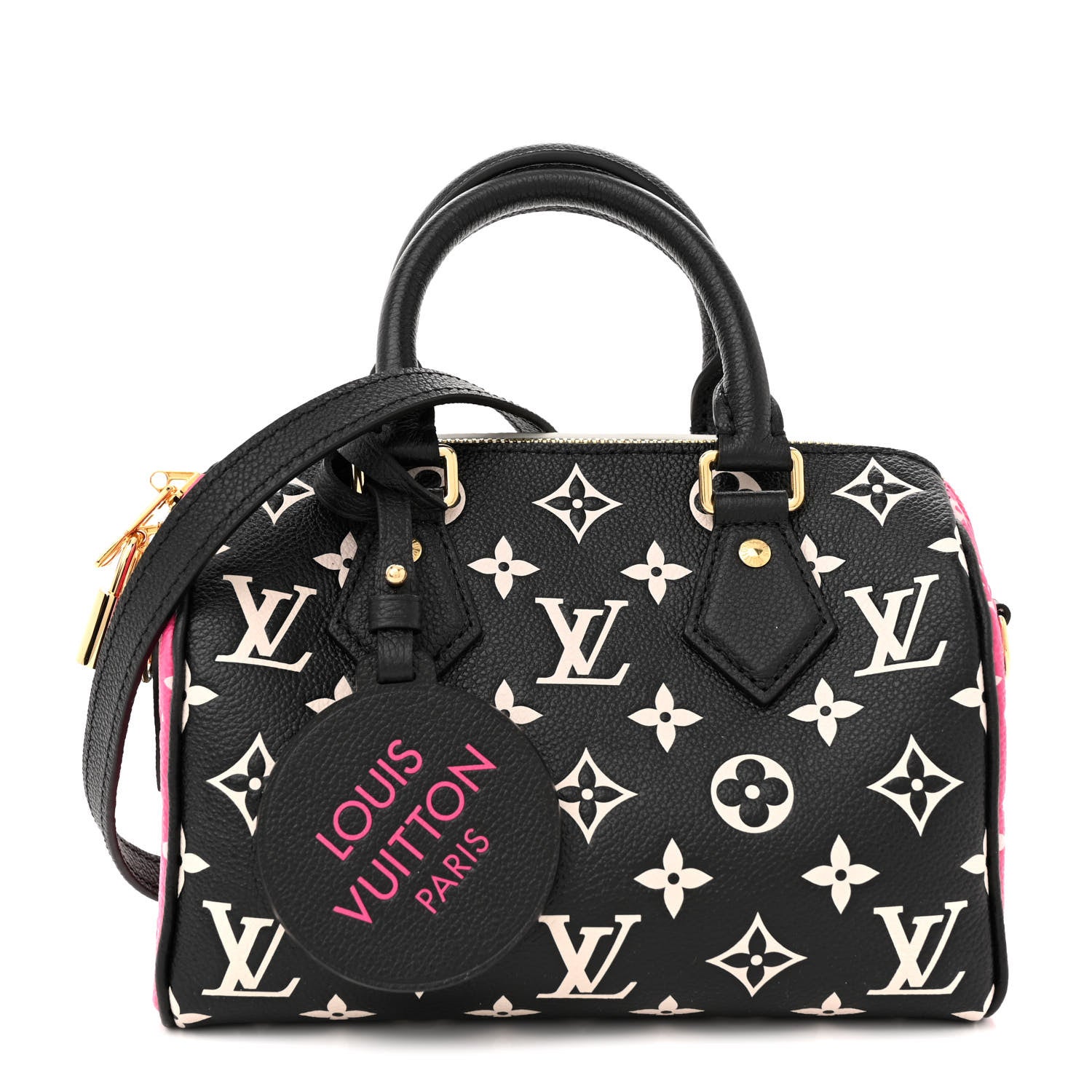 Louis Vuitton Empreinte Monogram Spring in the City Speedy Bandouliere 20 Black White Pink 1 of 10