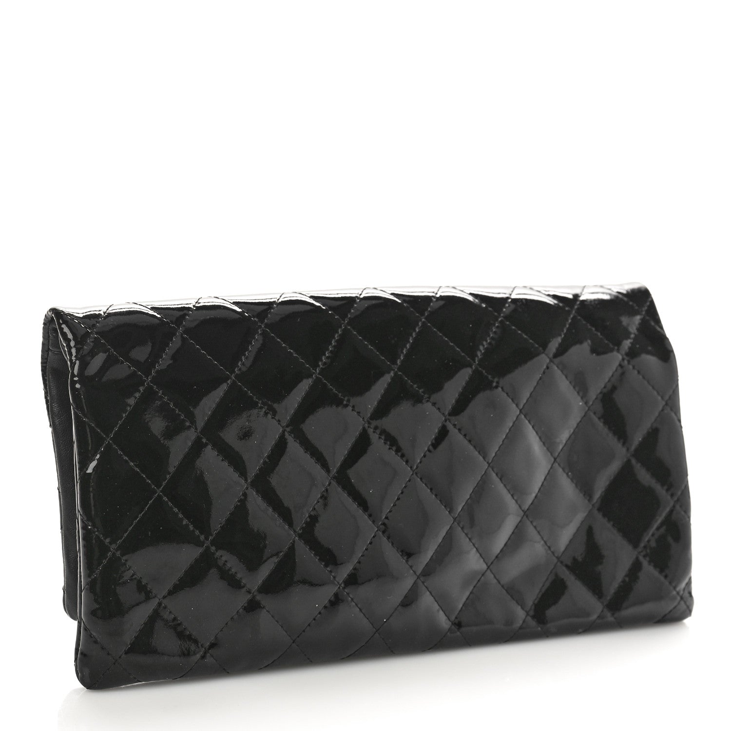 Chanel Patent Calfskin Quilted Beauty CC Clutch Black 3 of 10