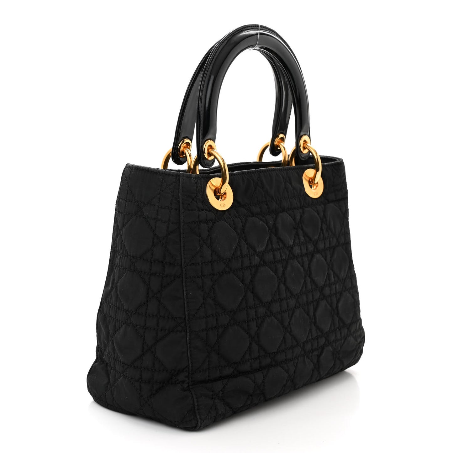 Nylon Cannage Medium Lady Dior Black