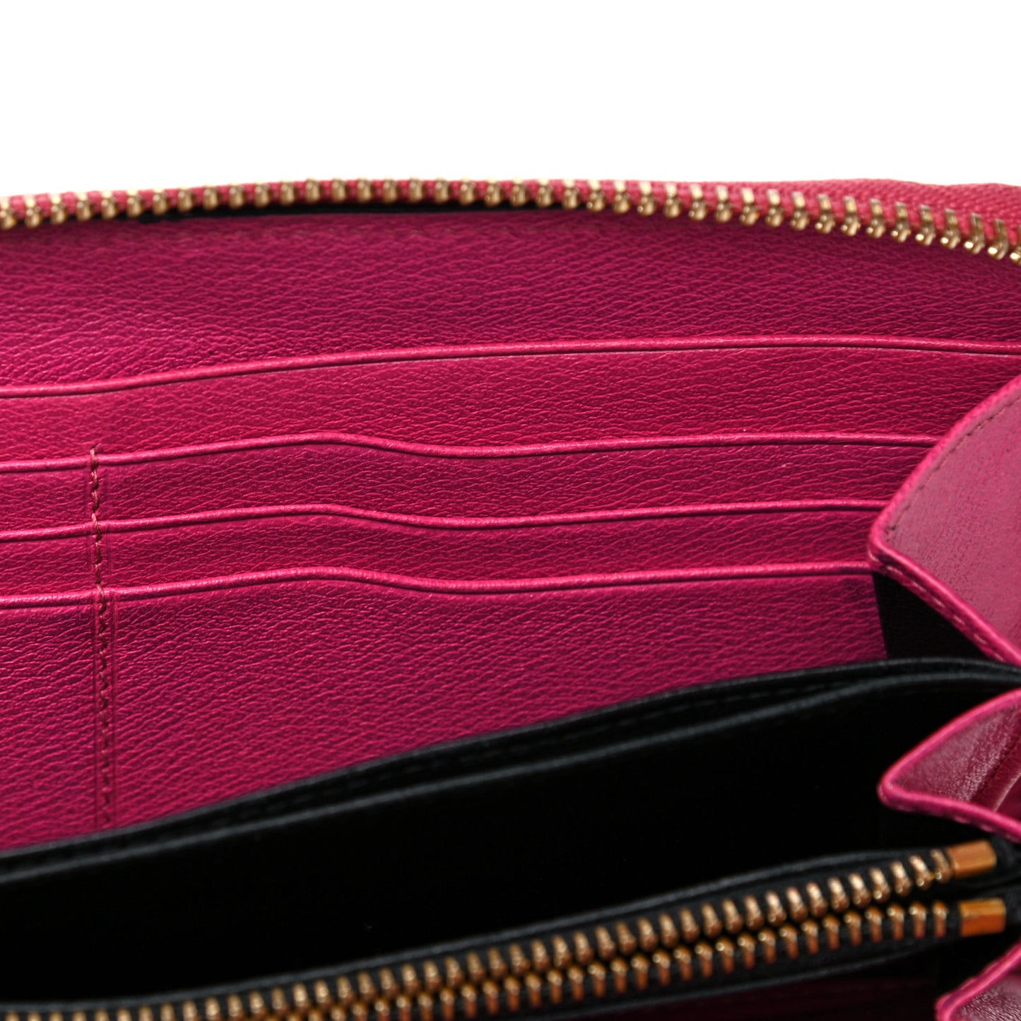 Calfskin Zip Around Wallet Pink