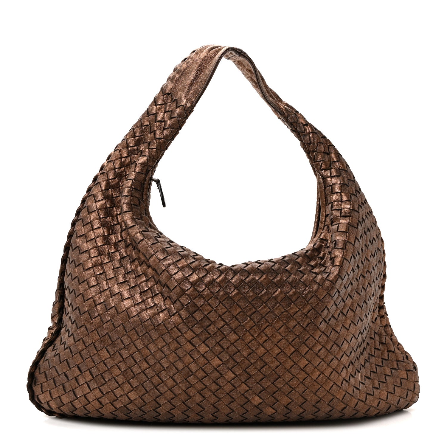 Bottega Veneta Metallic Nappa Intrecciato Large Veneta Hobo Copper