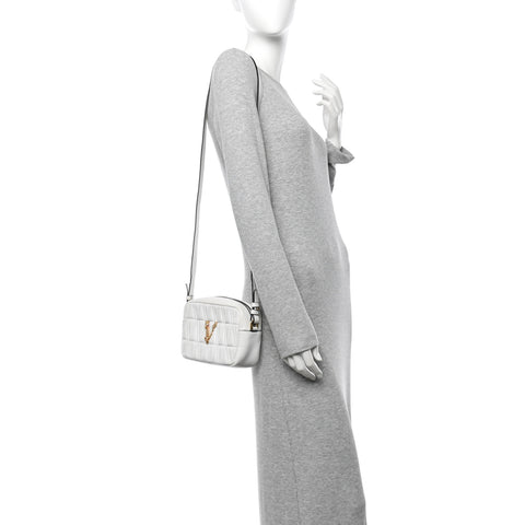 Nappa Quilted Virtus Shoulder Bag White