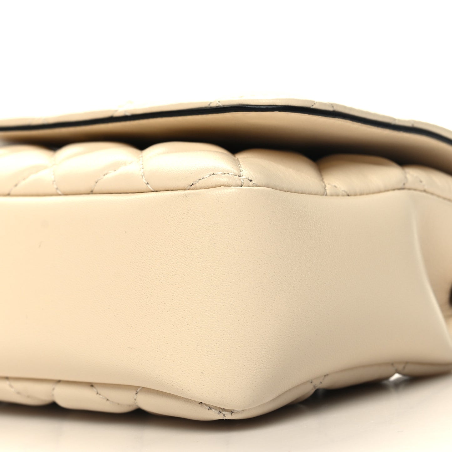 Nappa Quilted Small Medusa Chain Crossbody White