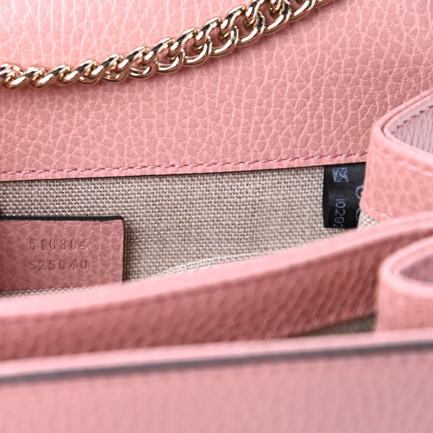Dollar Calfskin Small Interlocking G Shoulder Bag Soft Pink