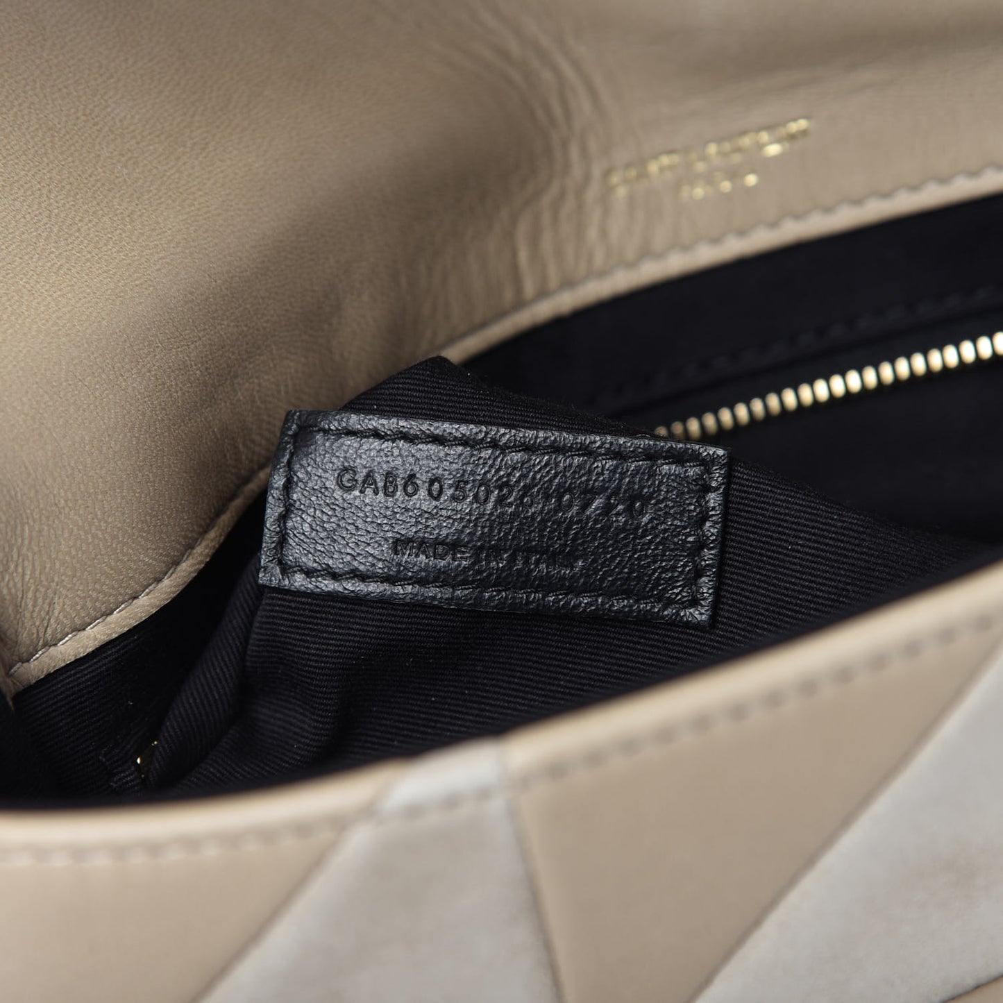 Lambskin Suede Patchwork Monogram Medium Jamie Baguette Sea Salt