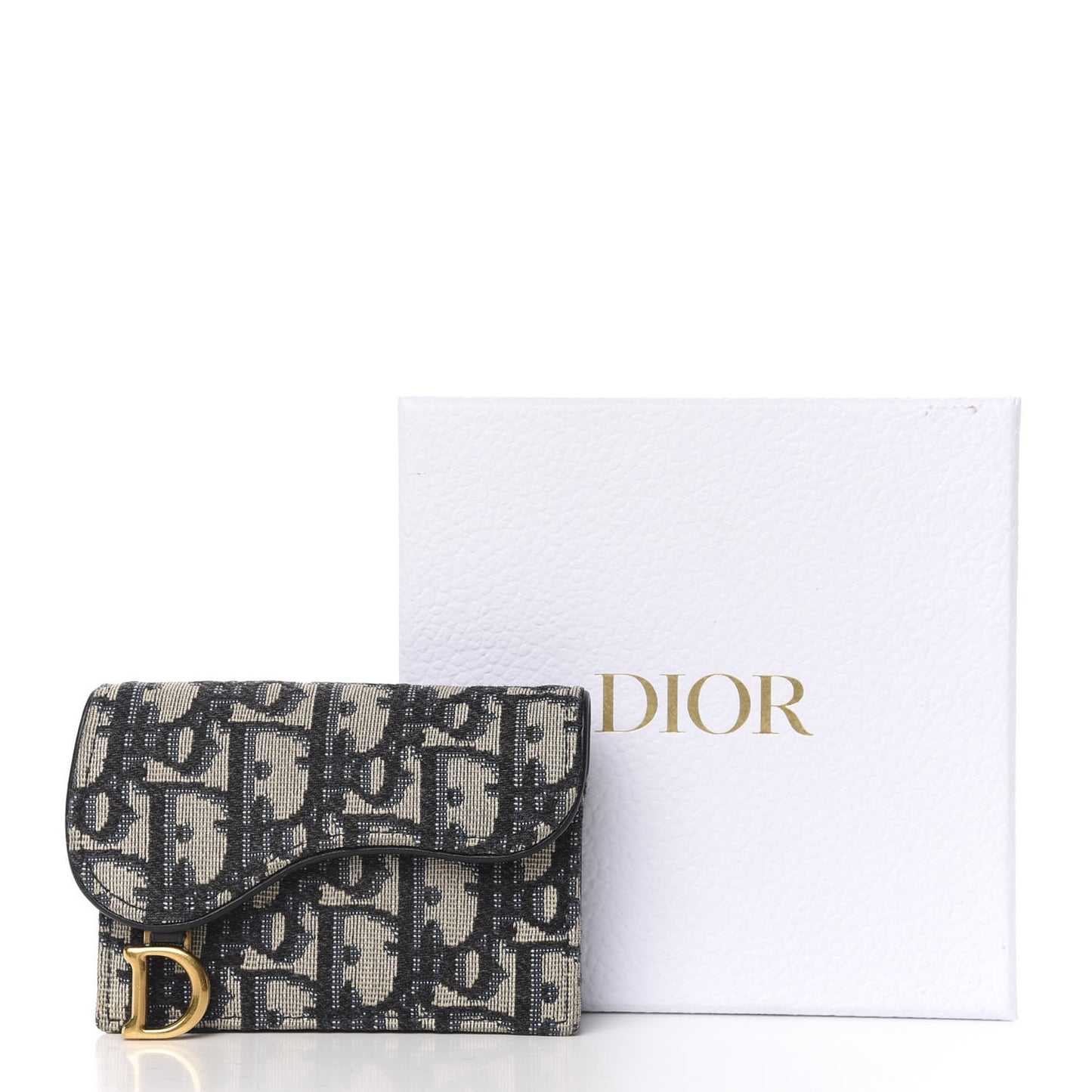 Oblique Saddle Card Holder Blue