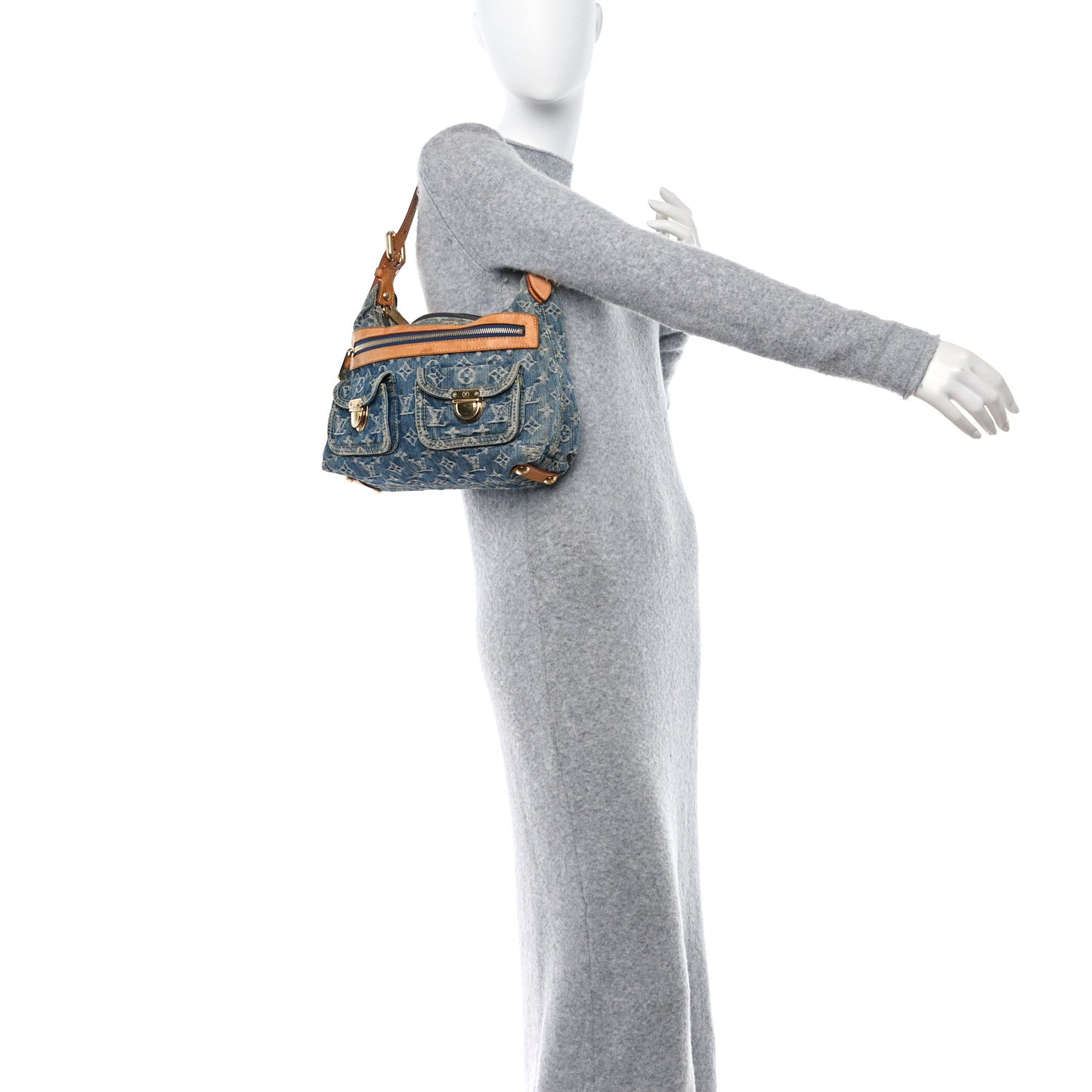 Monogram Denim Baggy PM Blue