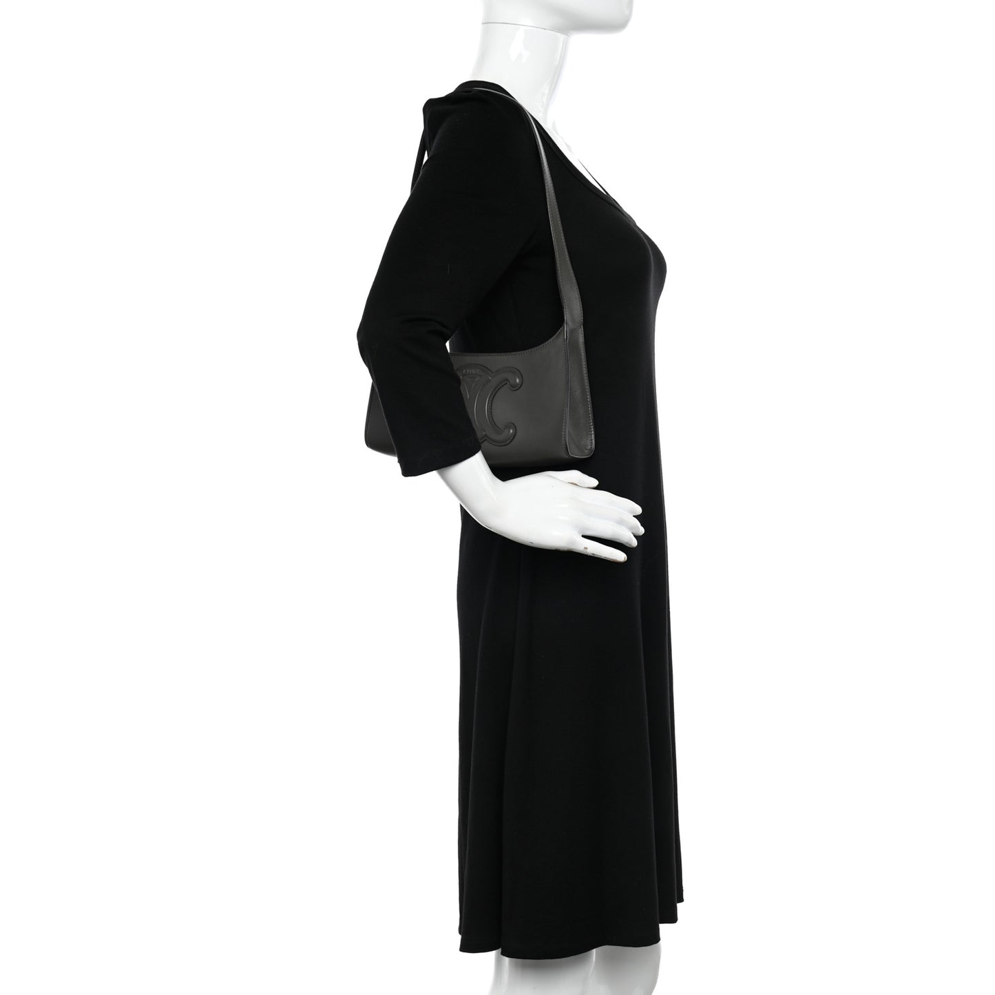 Smooth Calfskin Cuir Triomphe Shoulder Bag Black