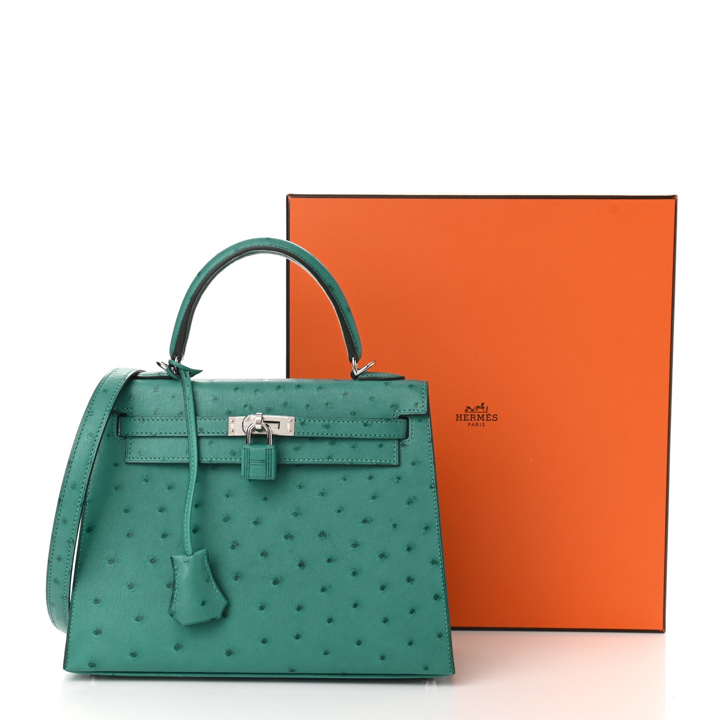 Ostrich Kelly Sellier 25 Vert Verone