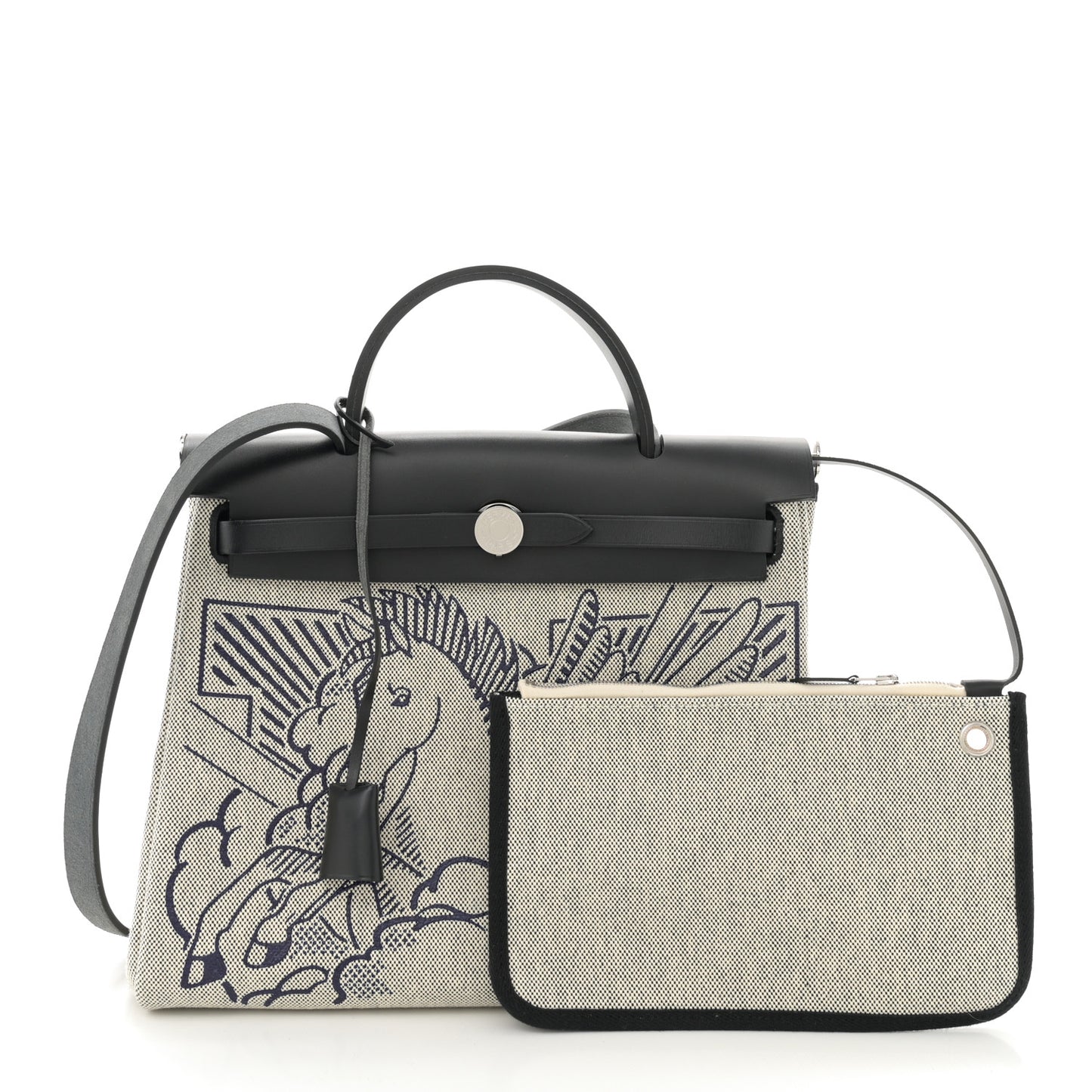 Vache Hunter Toile H Pegase Pop Herbag Zip Retourne 31 PM Bleu Indigo Ecru Black