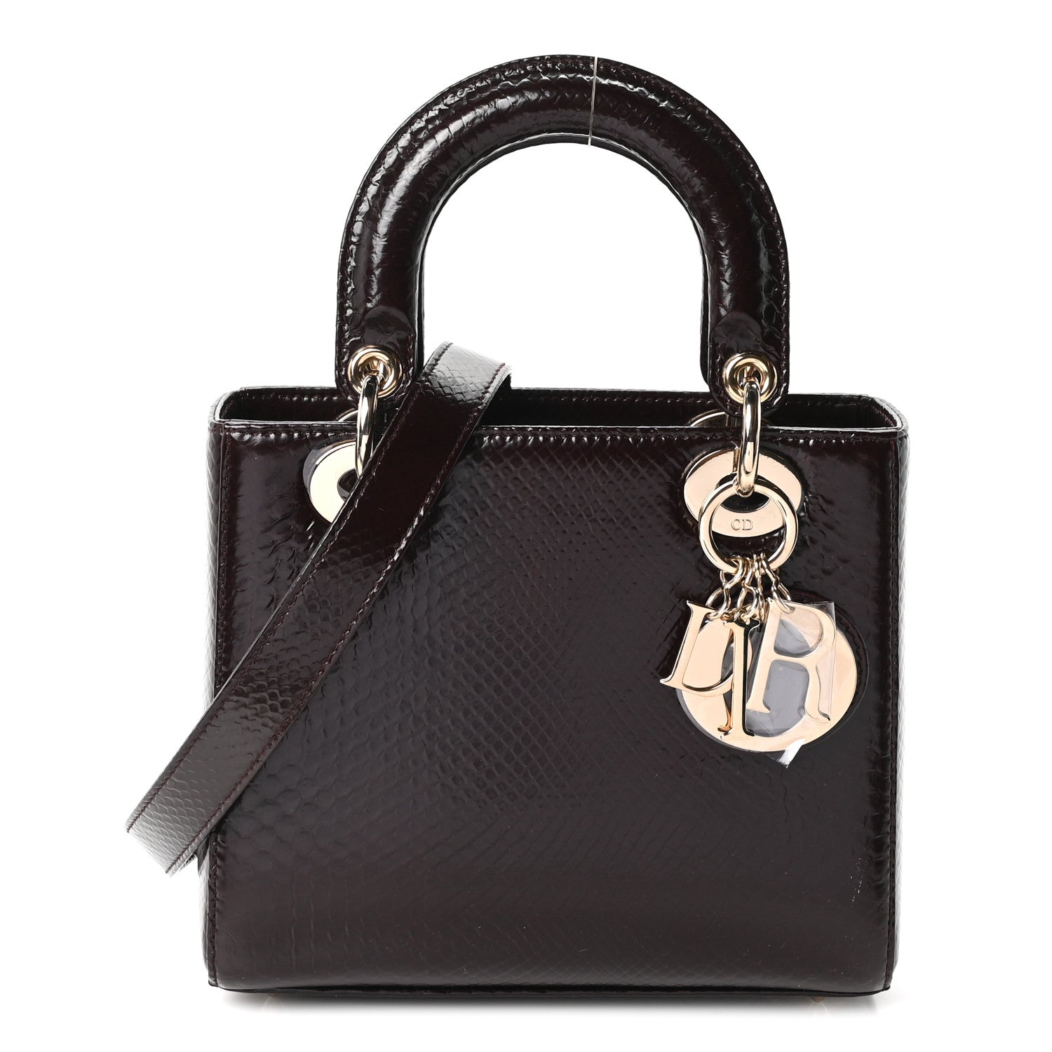 Christian Dior Snakeskin Small Lady Dior Deep Amaranth 1941160
